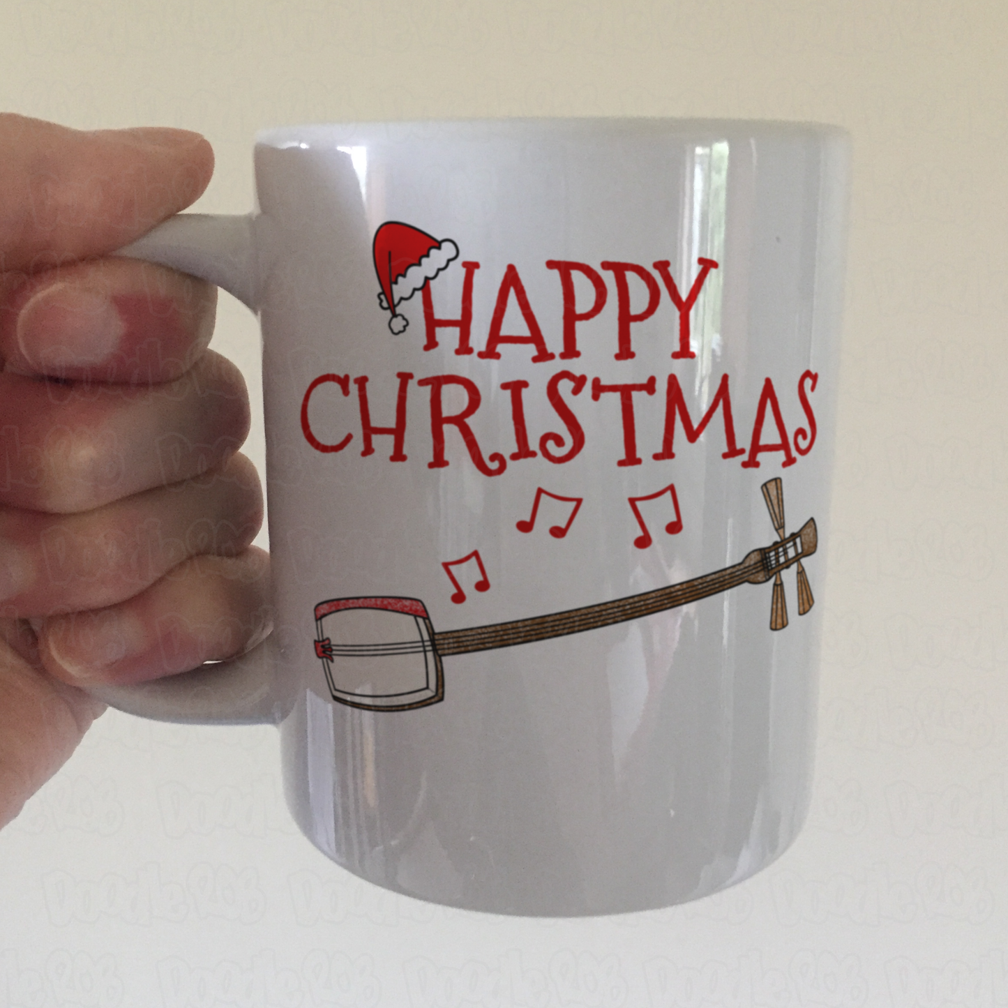 Shamisen Christmas Mug - Shamisen Player Xmas Gift - Japanese Music Gift