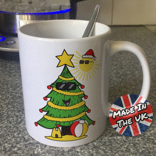 Summer Christmas Tree Mug - Christmas In July Mug - Funny Xmas Gift