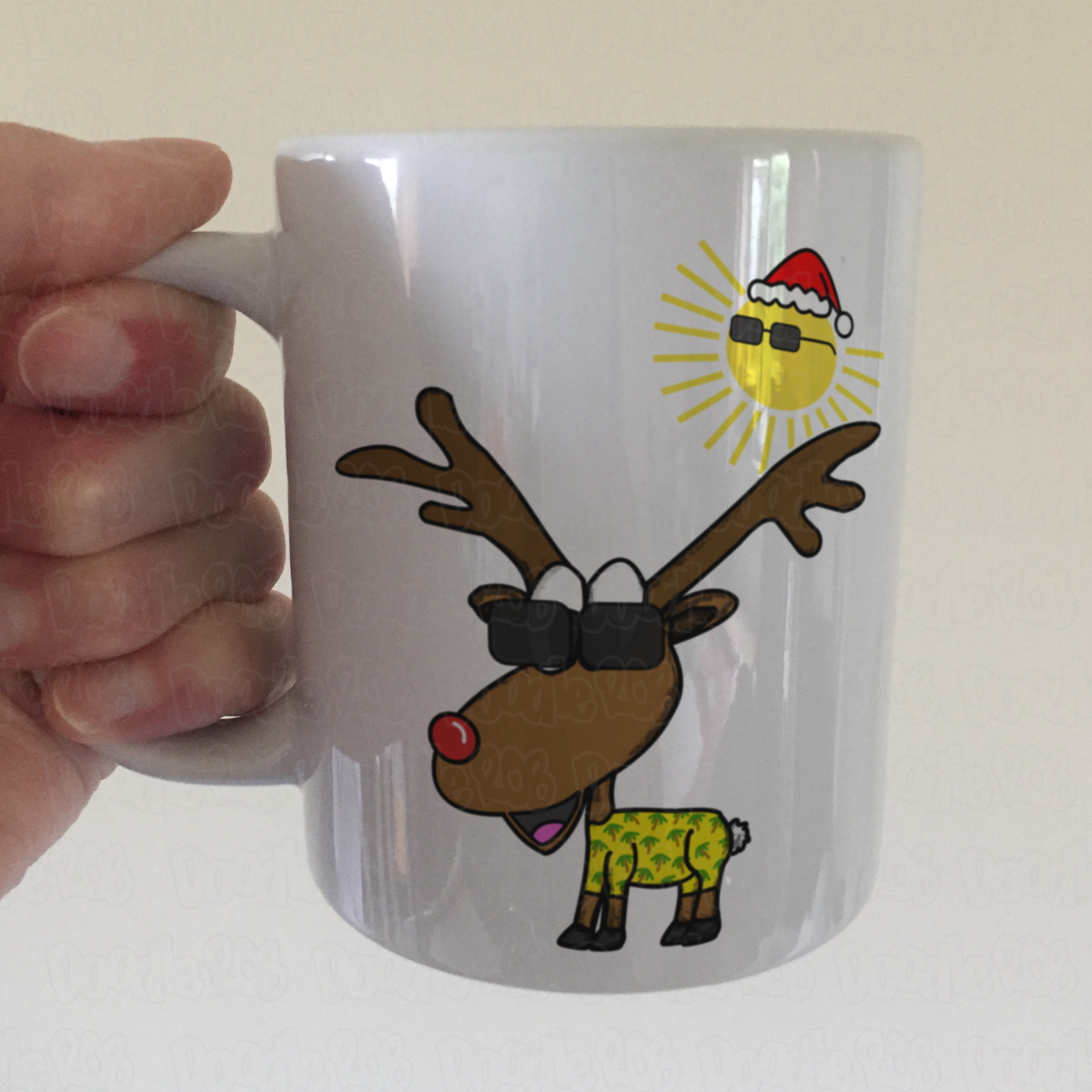 Rudolf The Reindeer Christmas Mug - Christmas In July Mug - Summer Xmas Gift