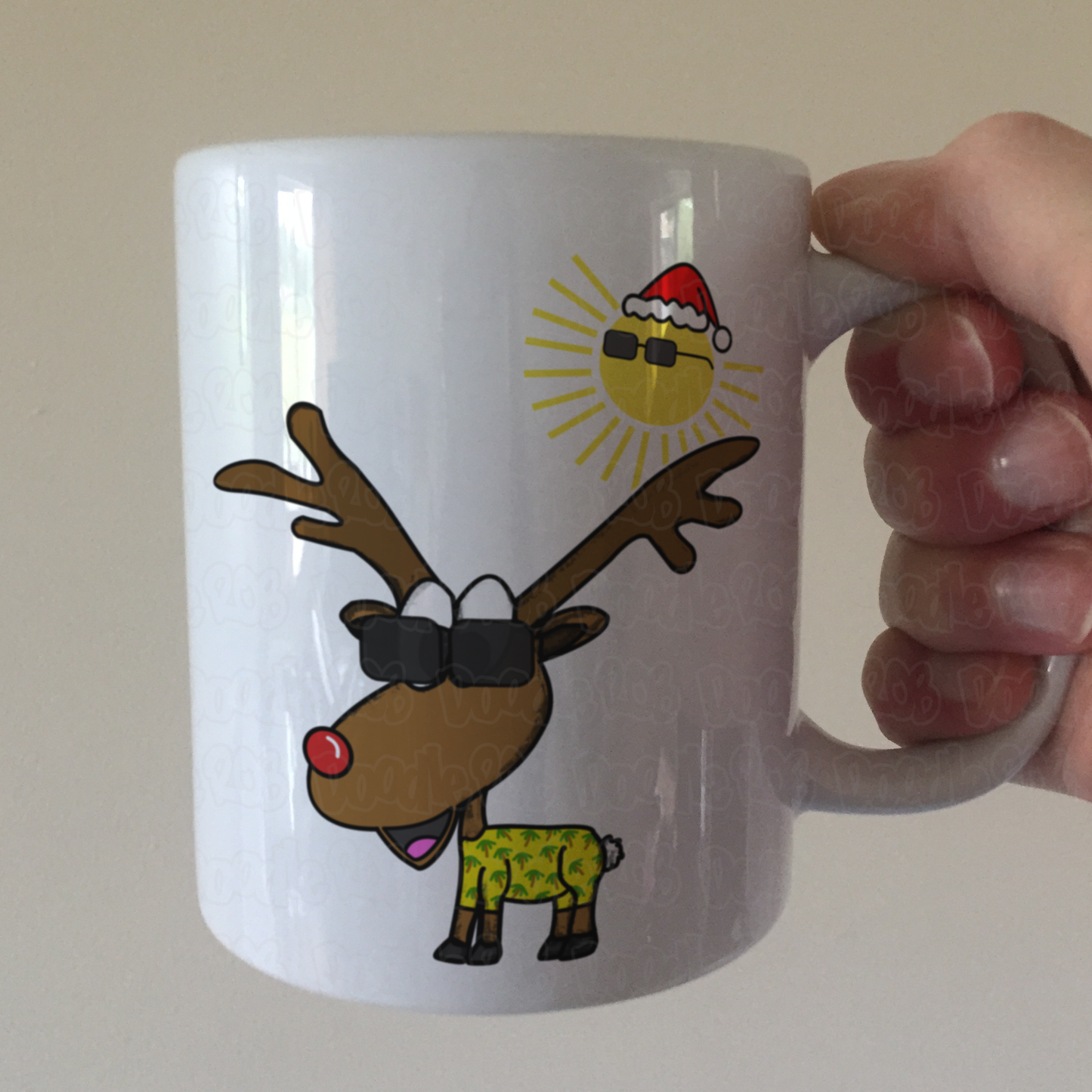 Rudolf The Reindeer Christmas Mug - Christmas In July Mug - Summer Xmas Gift