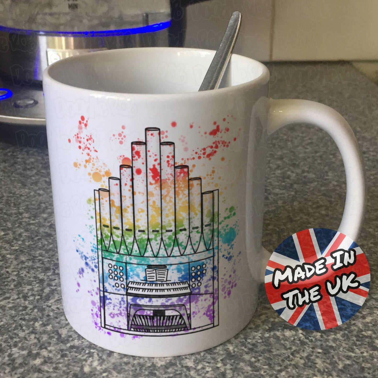 Church Organ Rainbow Mug - Church Organist Gift - Organ Teacher Mug
