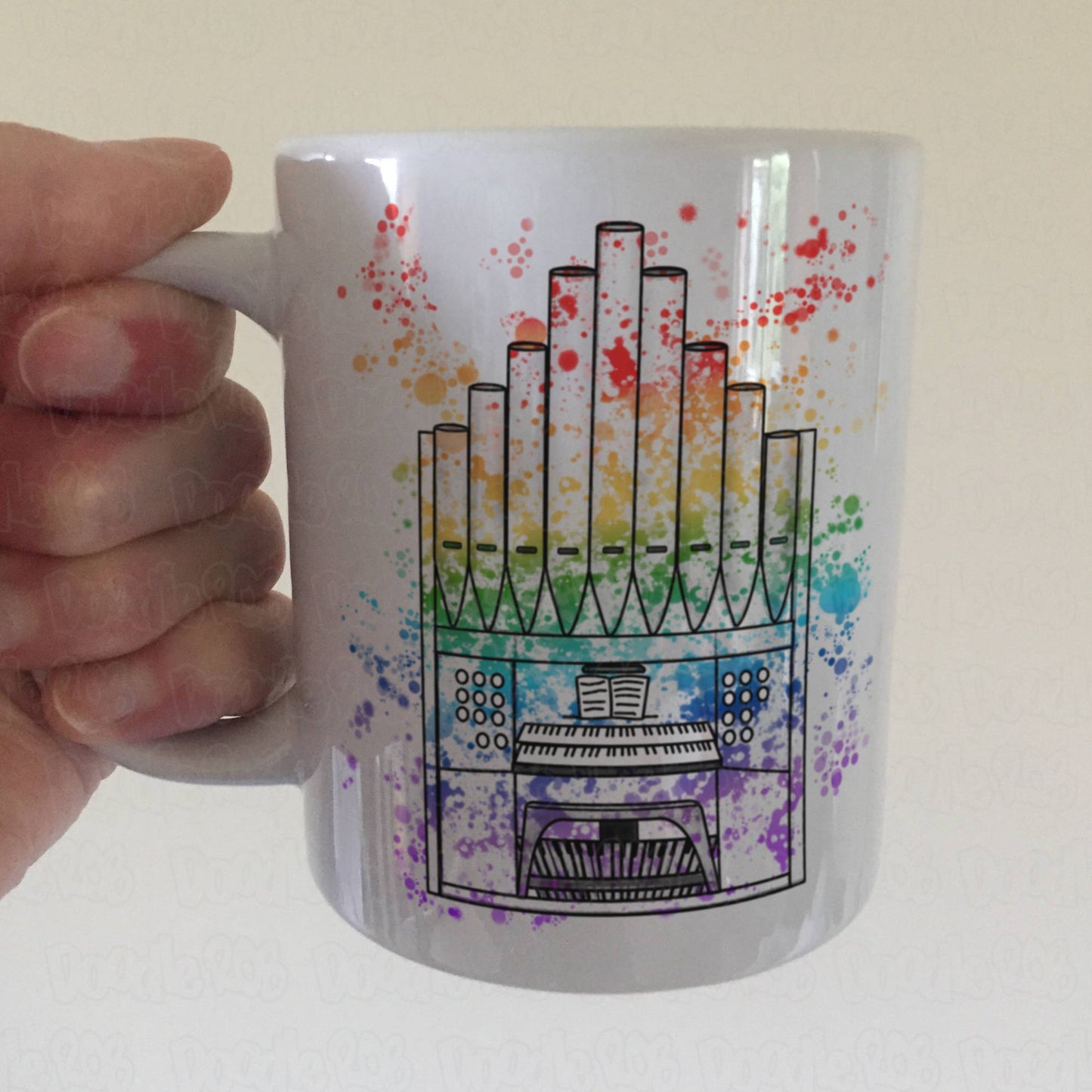 Church Organ Rainbow Mug - Church Organist Gift - Organ Teacher Mug