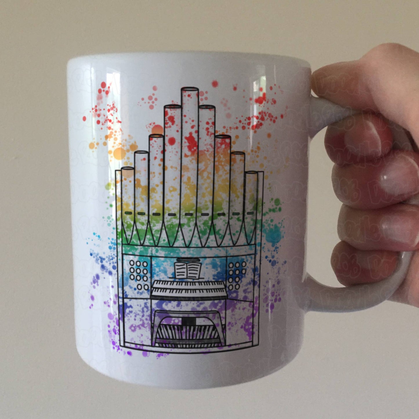Church Organ Rainbow Mug - Church Organist Gift - Organ Teacher Mug