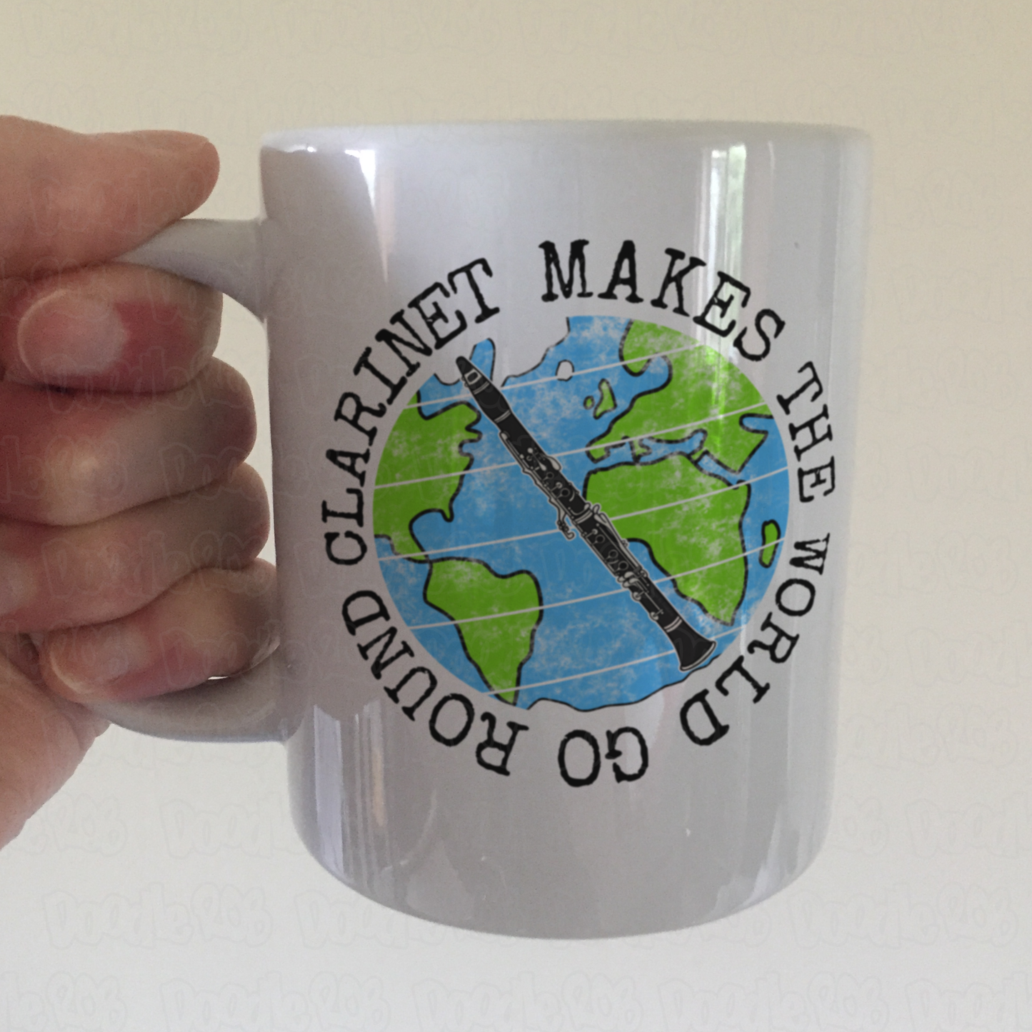 Clarinet Mug - Clarinet Makes The World Go Round - Gift For Clarinetist - Clarinet Teacher Mug