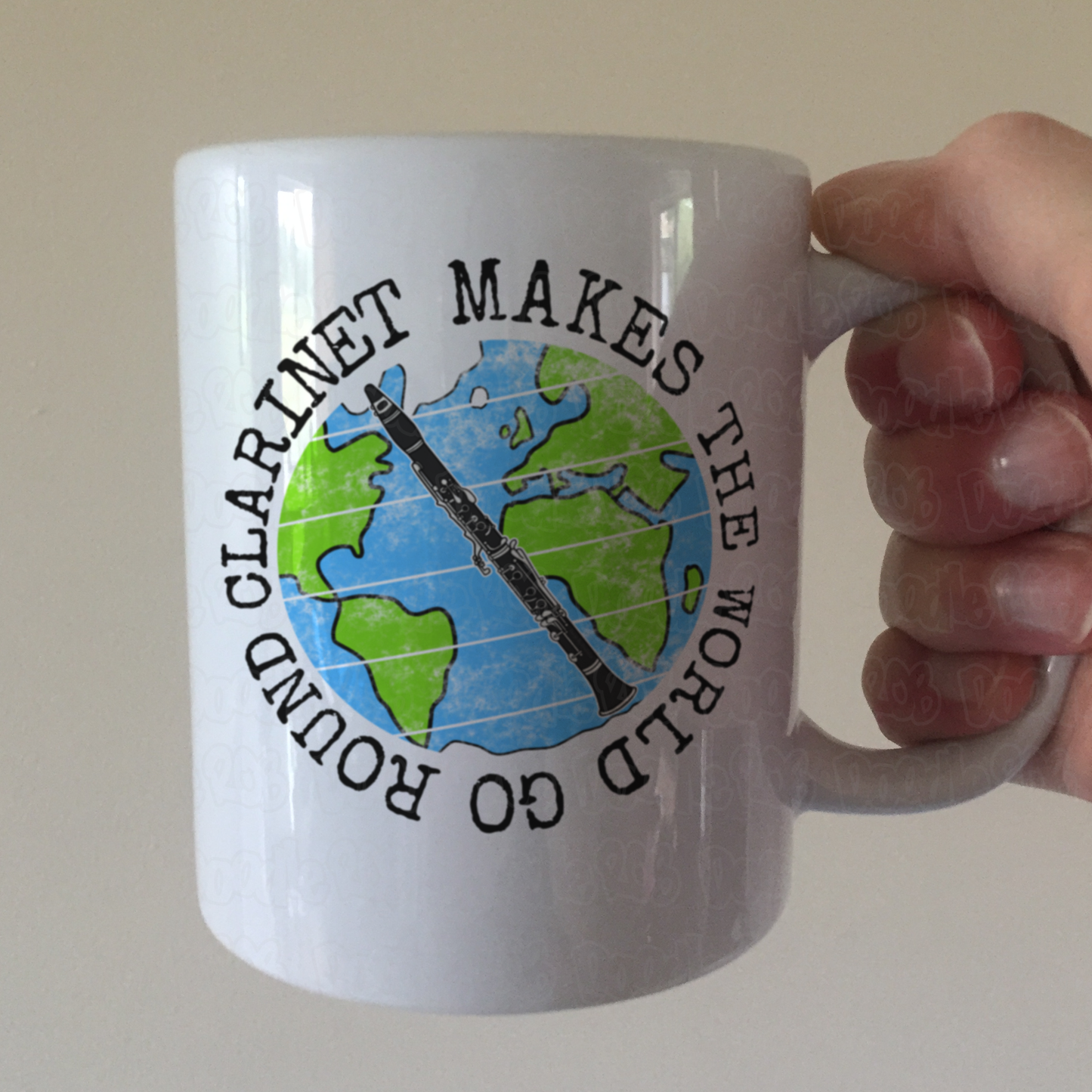 Clarinet Mug - Clarinet Makes The World Go Round - Gift For Clarinetist - Clarinet Teacher Mug