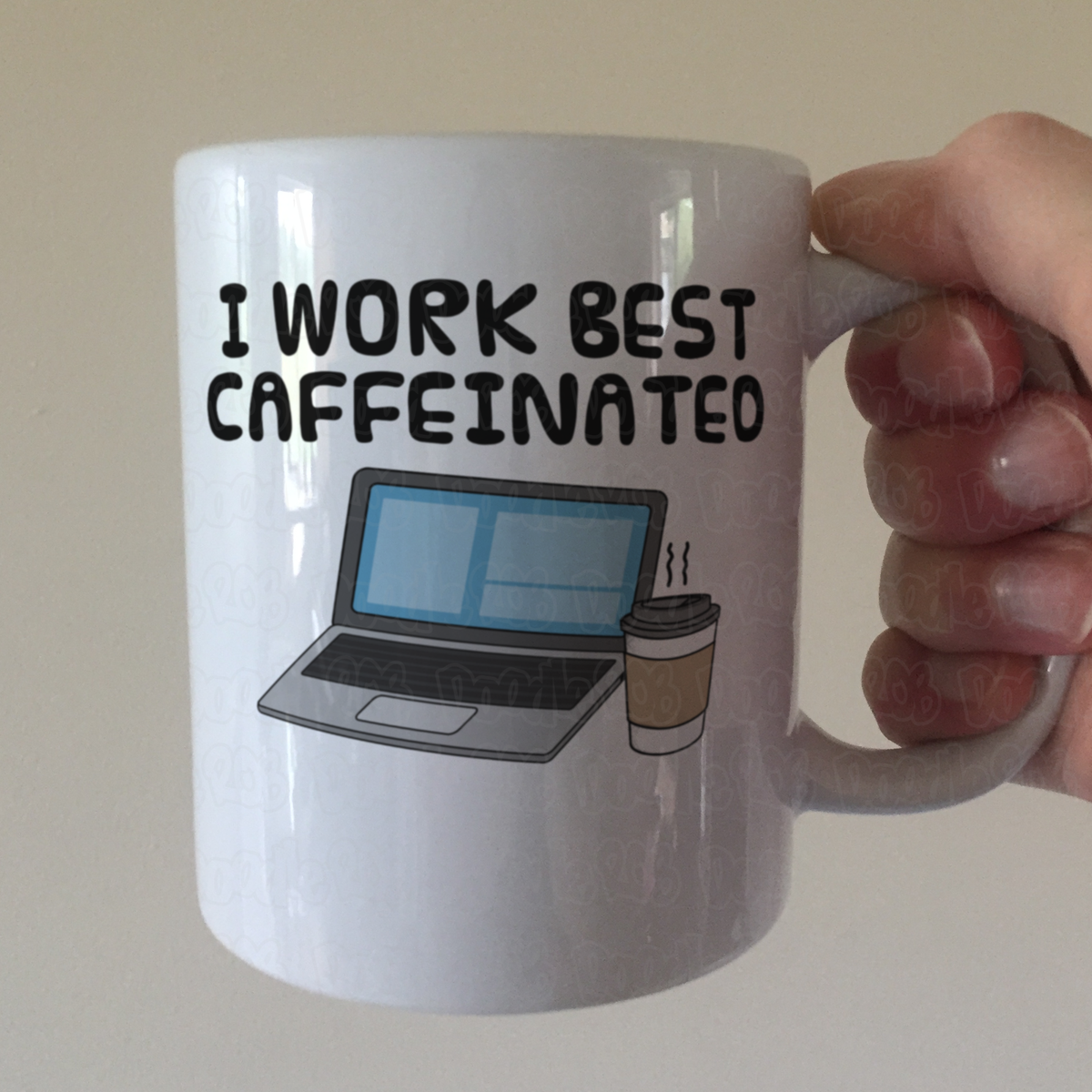 Computer Technician Coffee Mug - I Work Best Caffeinated - Funny Office Coworker Gift