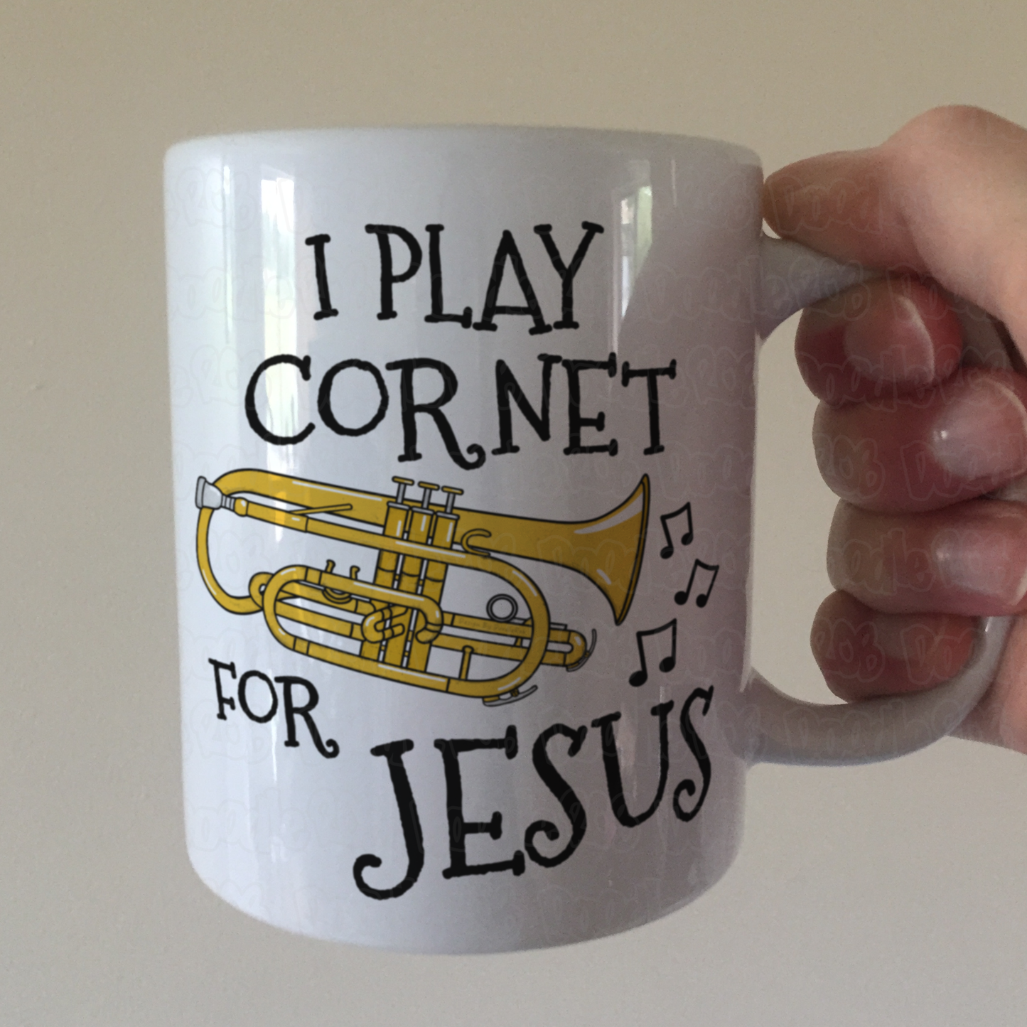 Christian Cornet Mug - I Play Cornet For Jesus - Church Cornetist