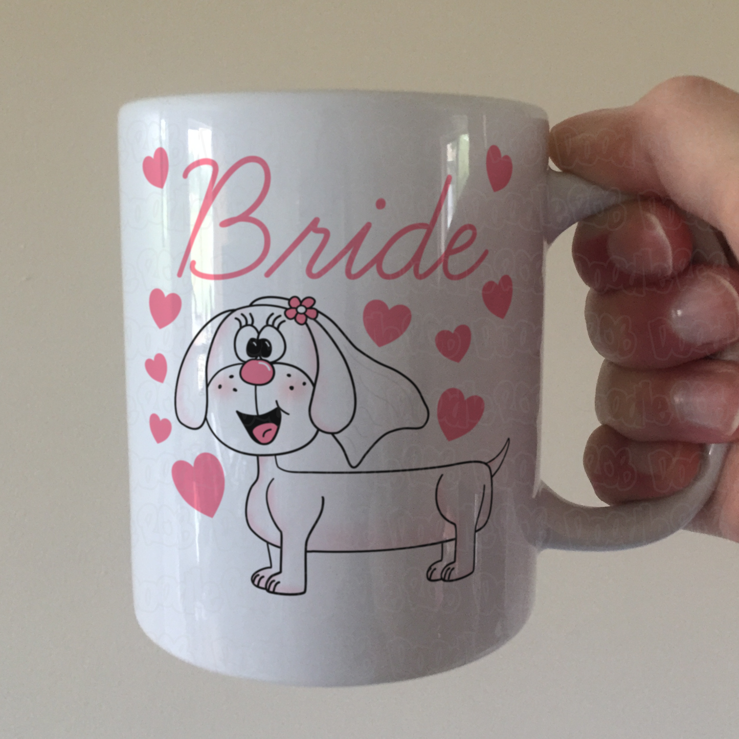 Dachshund Bride Mug - Dog Lover Wedding Mug - Cute Hen Party Gift