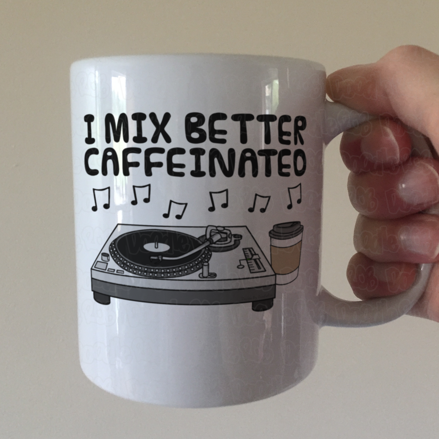 DJ Coffee Mug - I Mix Better Caffeinated - Music Producer Musician Gift