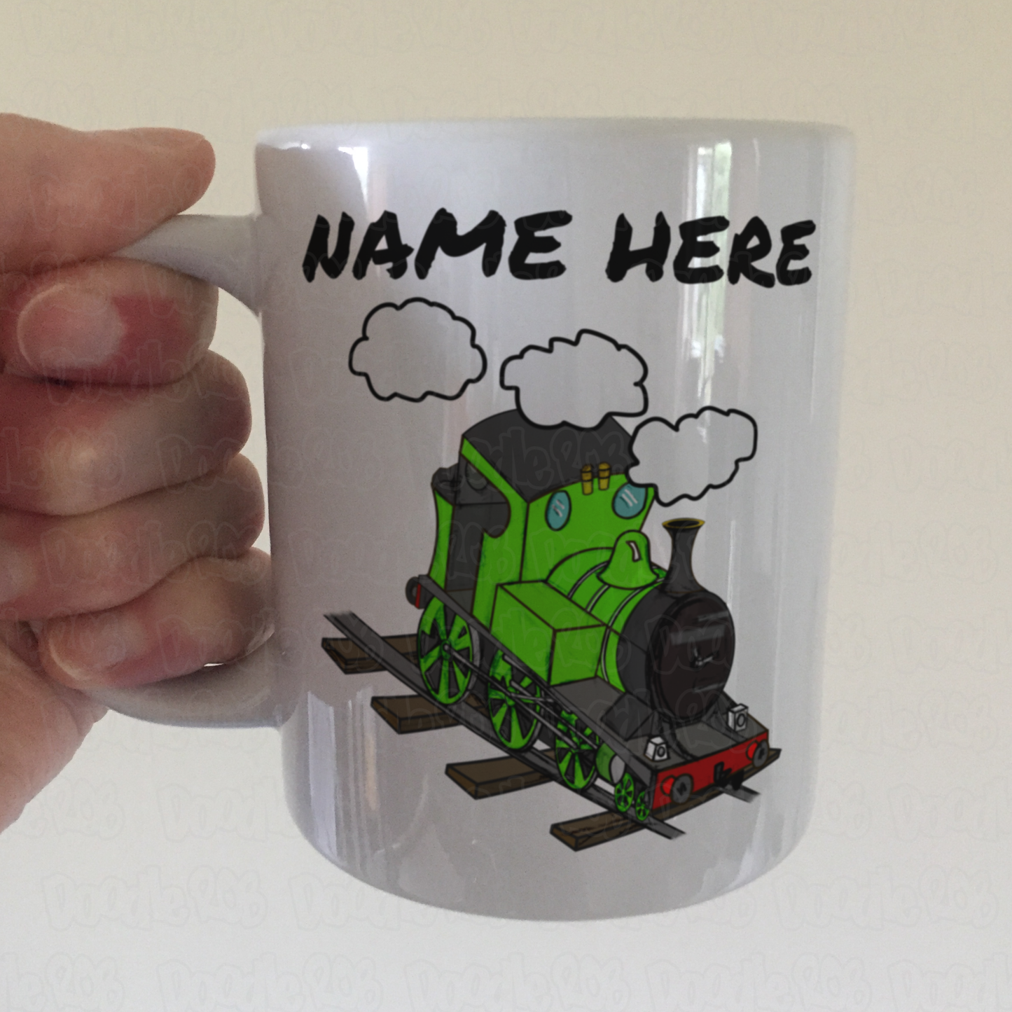 Steam Train Custom Mug (Green) - Personalised Railway Gift