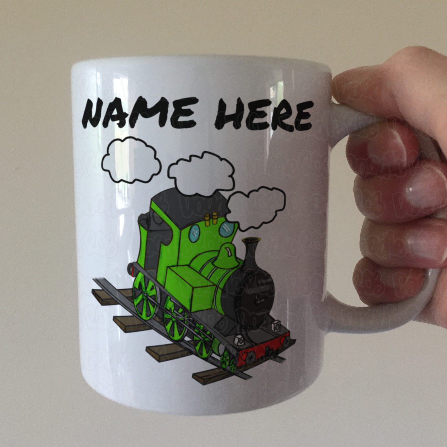 Steam Train Custom Mug (Green) - Personalised Railway Gift