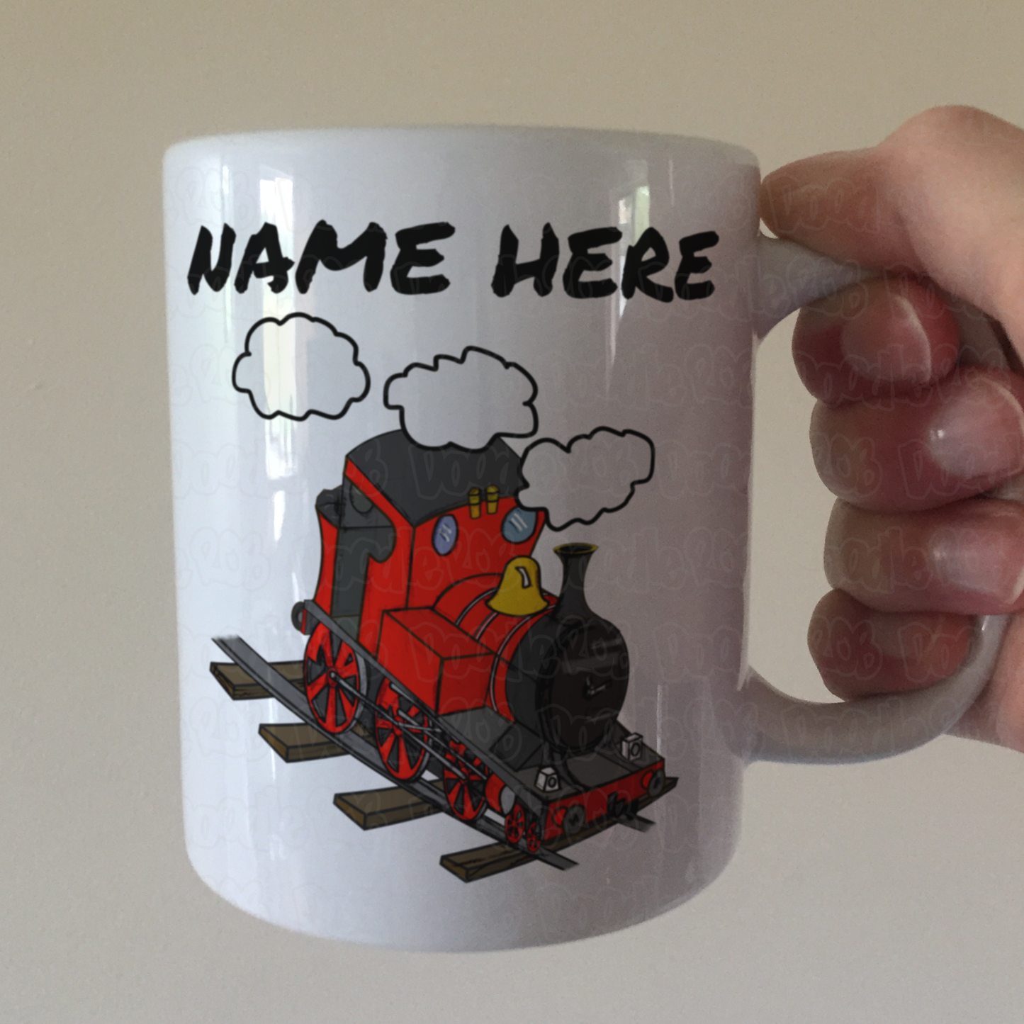Steam Train Custom Mug (Red) - Railway Enthusiast Gift