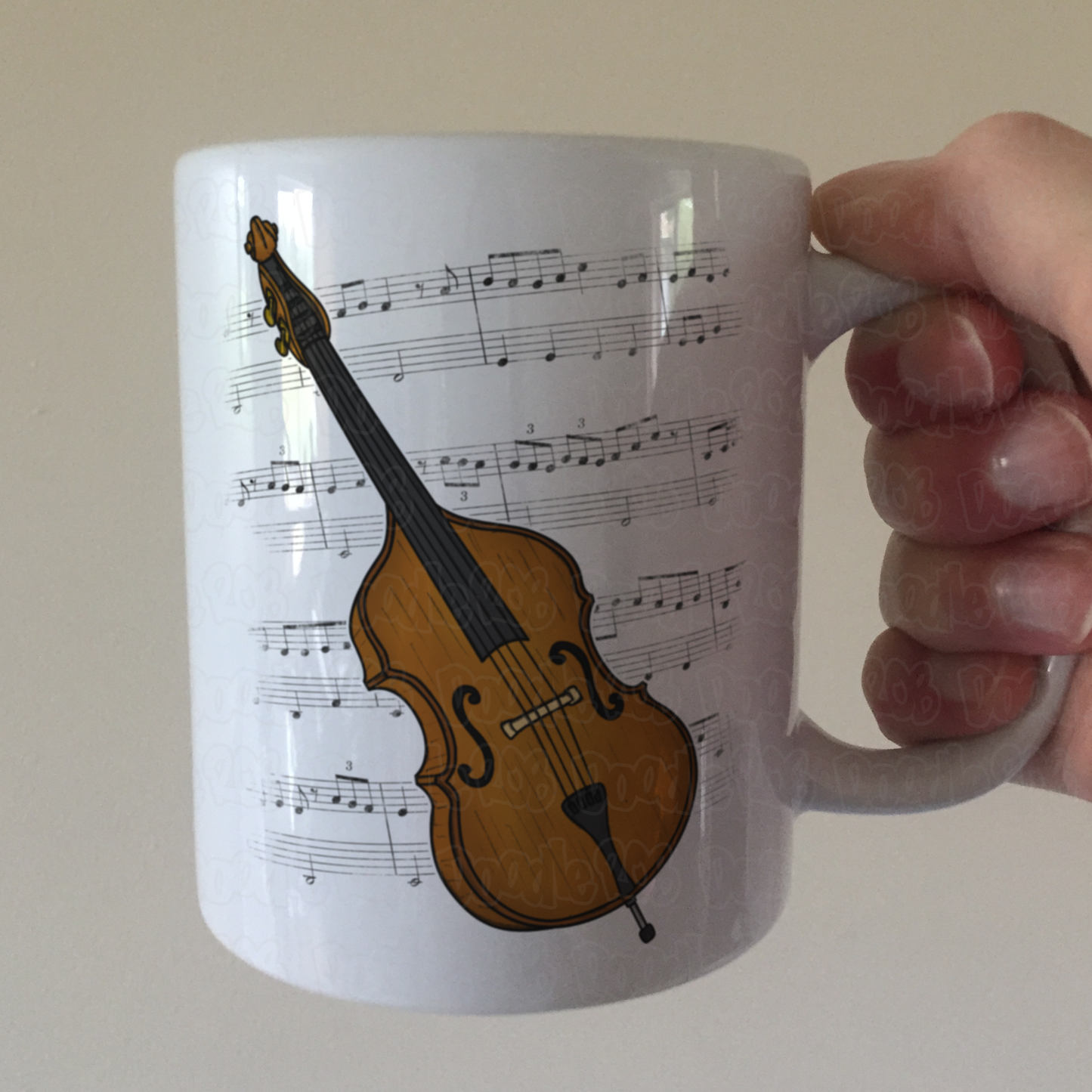 Double Bass Music Notation Mug (Colour) - Gift For Bassist - Jazz Musician Gift