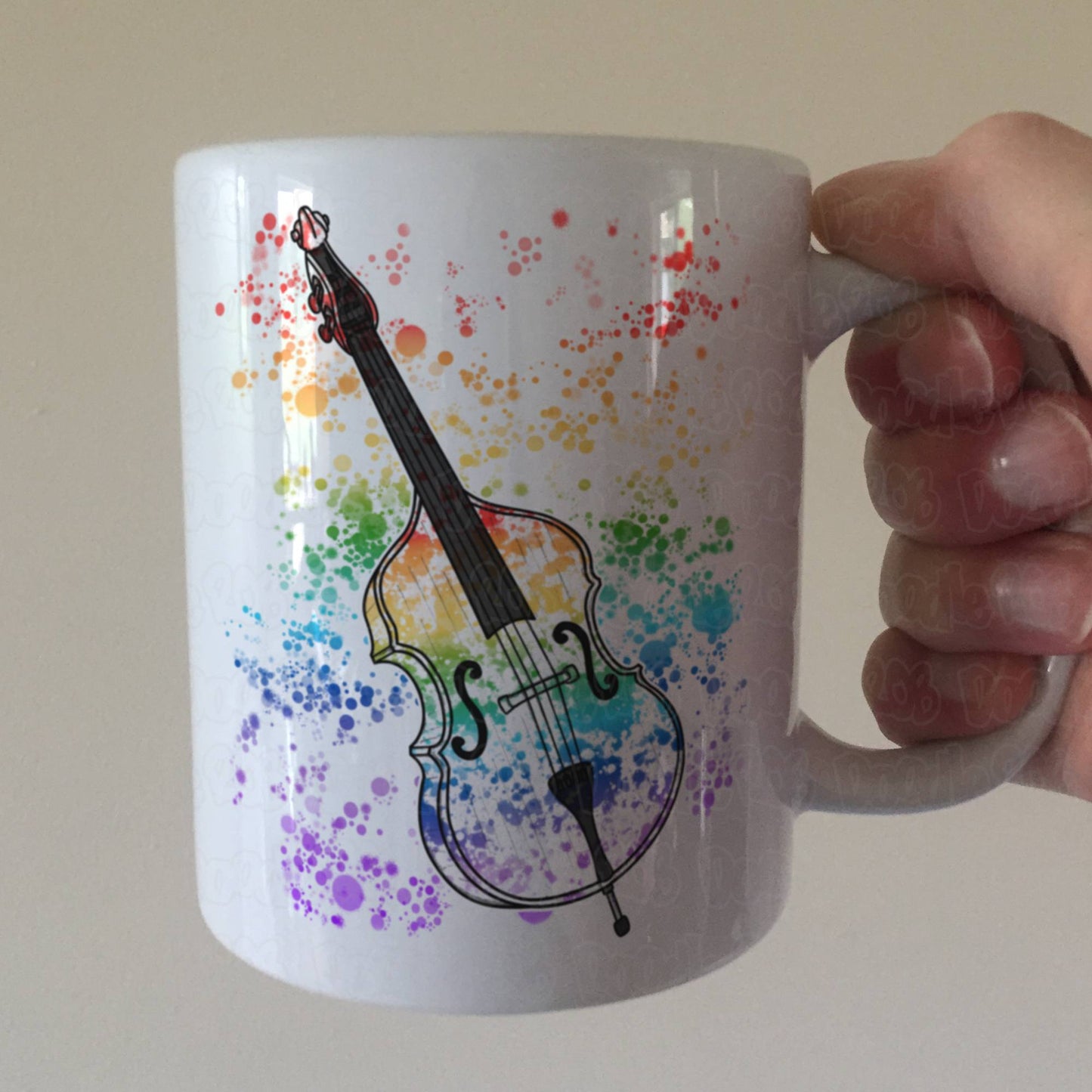 Double Bass Rainbow Mug - Gift For Bassist - Bass Teacher Mug - Jazz Musician Gift