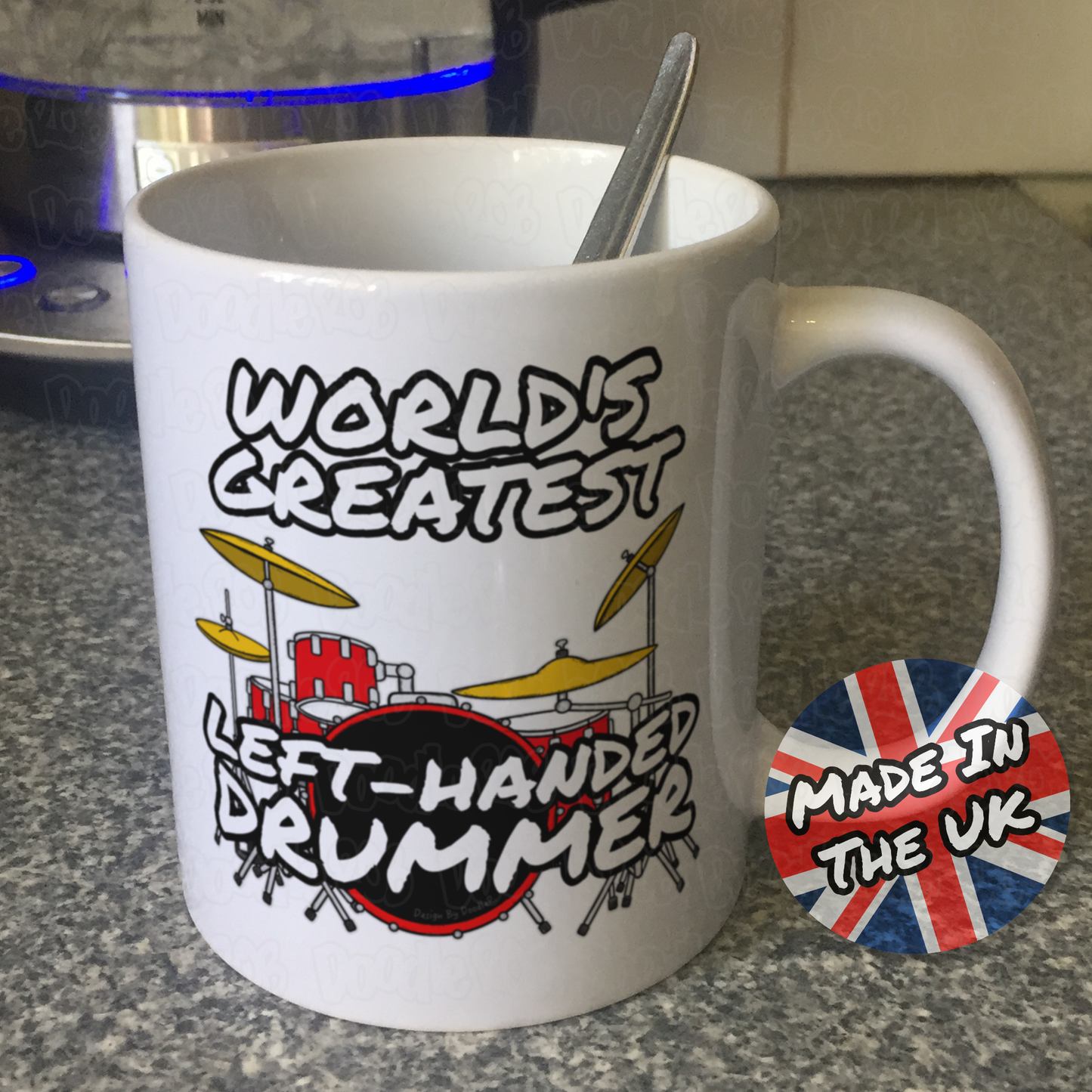 Left Handed Drummer Mug - World's Greatest Left-Handed Drummer - Gift For Lefty Drummer