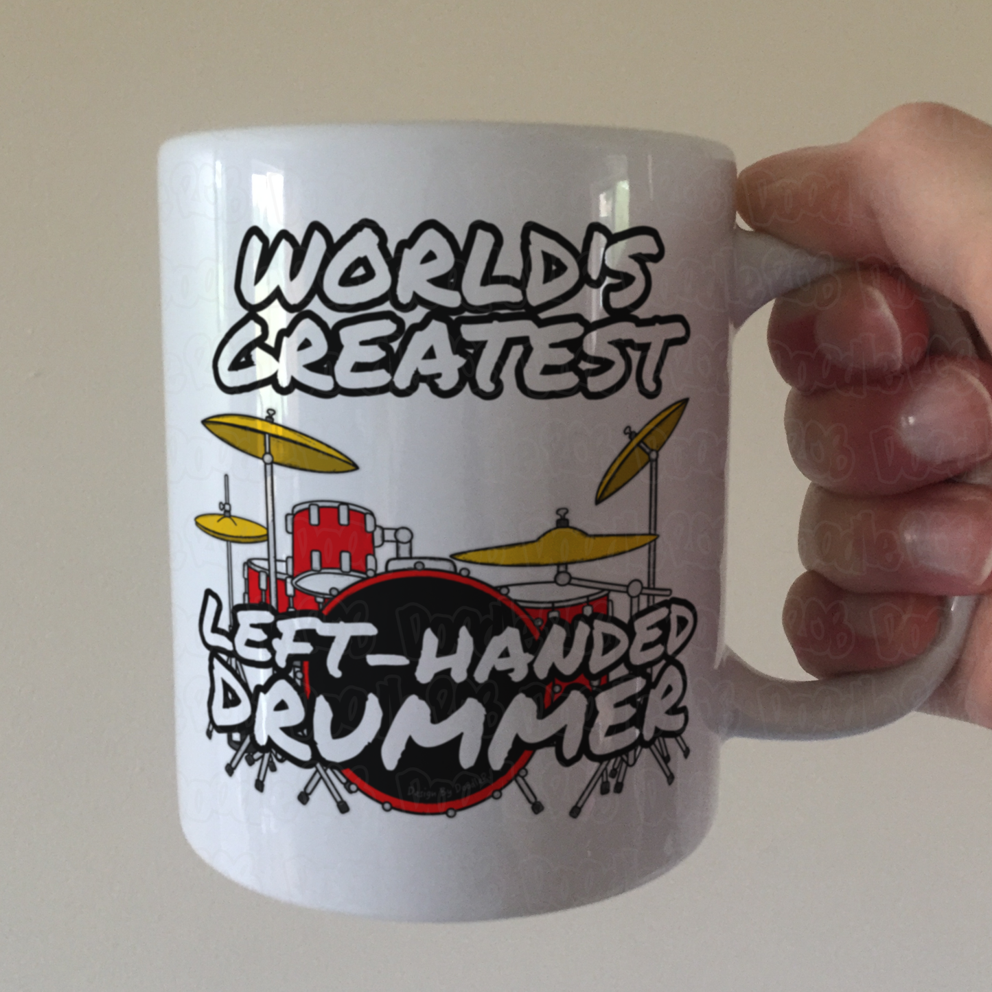 Left Handed Drummer Mug - World's Greatest Left-Handed Drummer - Gift For Lefty Drummer