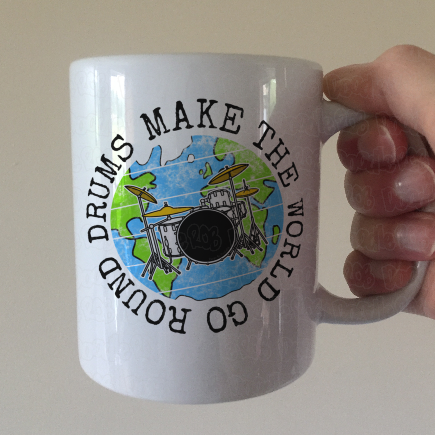 Drummer Mug - Drums Make The World Go Round - Gift For Drum Teacher - Earth Day Mug