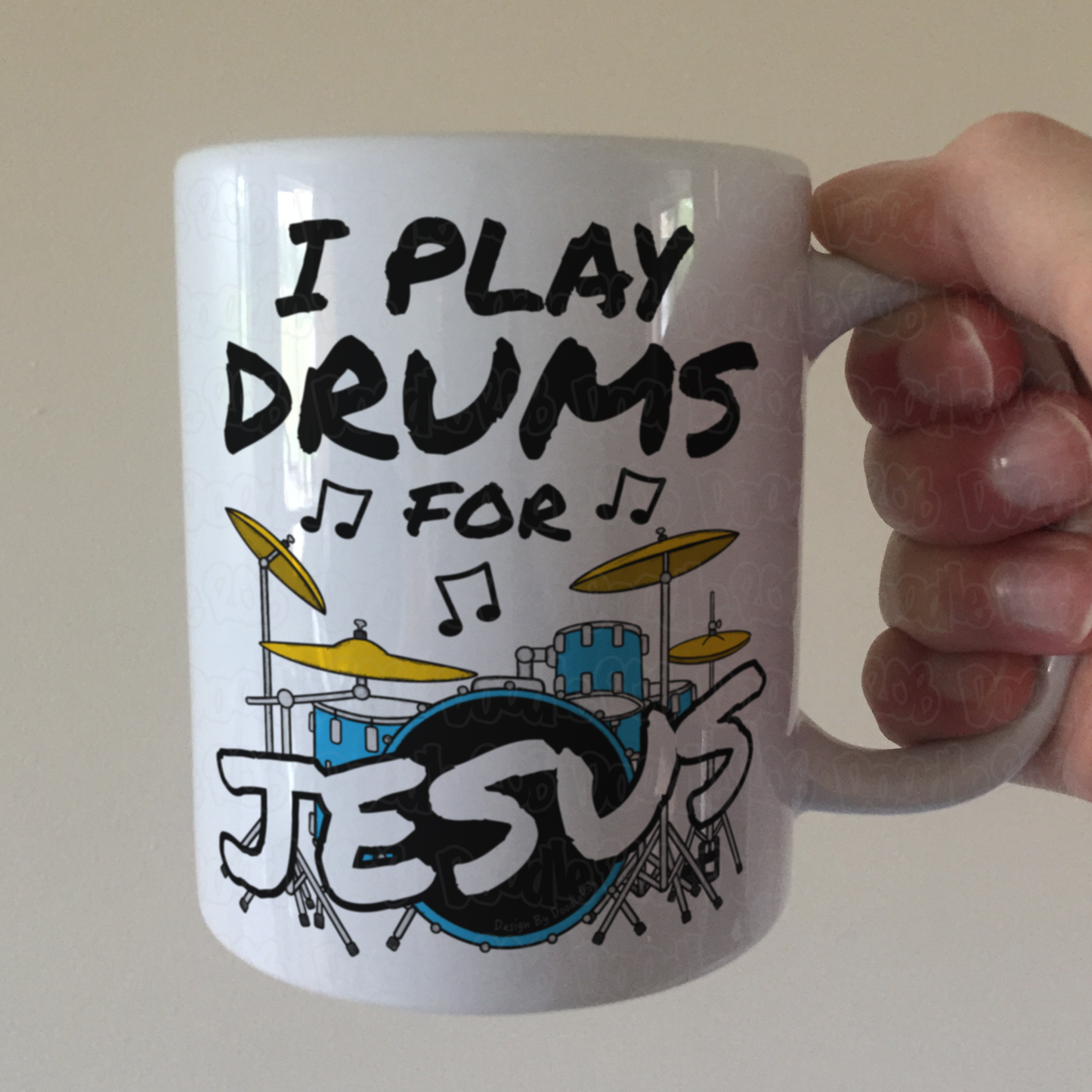 Church Drummer Mug - I Play Drums For Jesus - Worship Drummer Gift