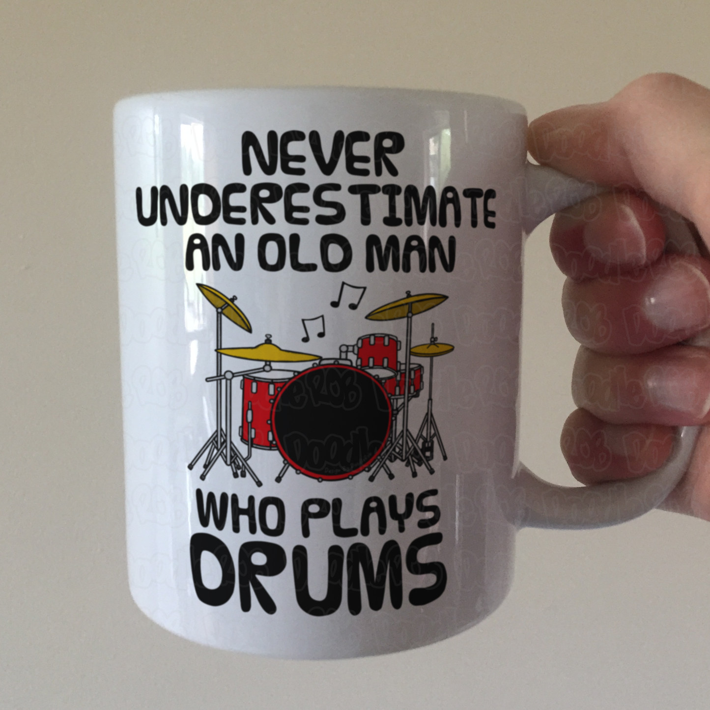 Funny Drummer Mug - Never Underestimate An Old Man Who Plays Drums - Percussionist Musician Gift For Him