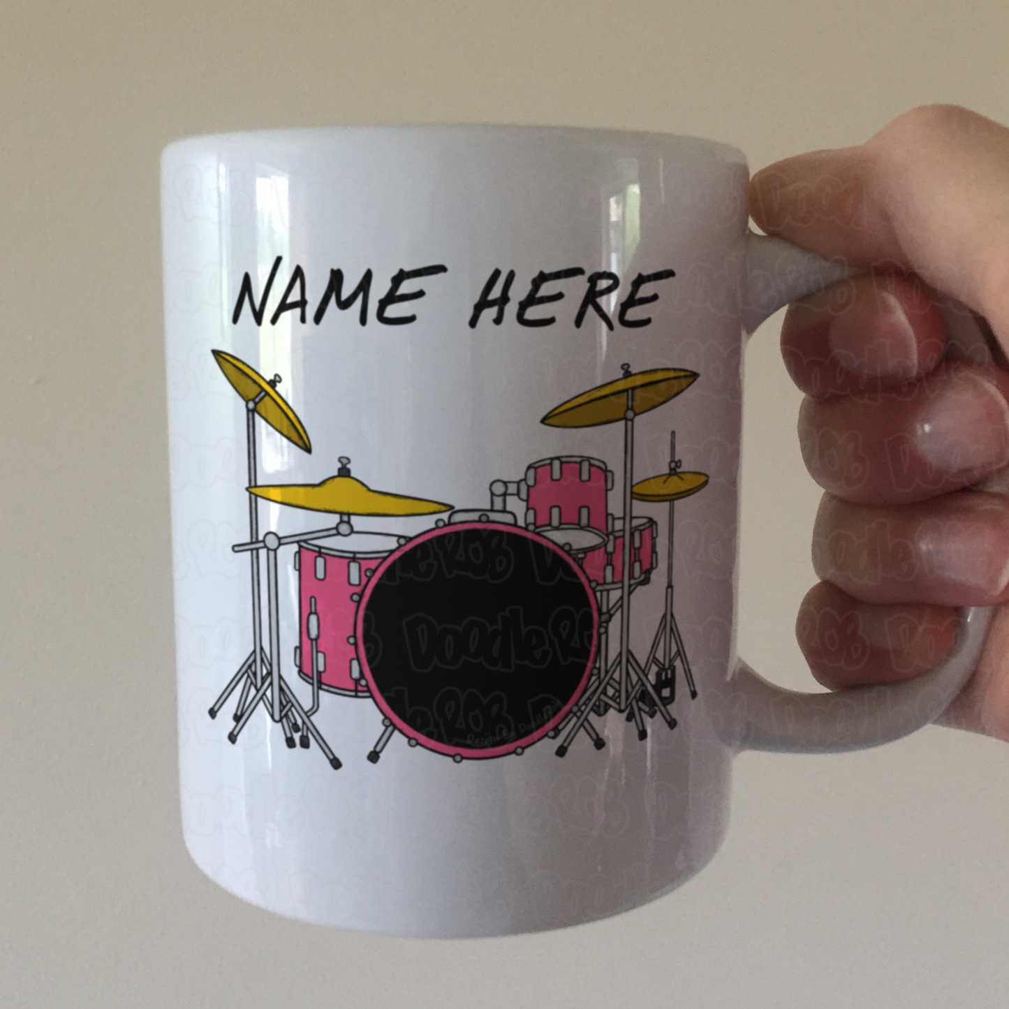 Girl's Drummer Mug - Personalised Gift For Drummer - Female Musician Gift