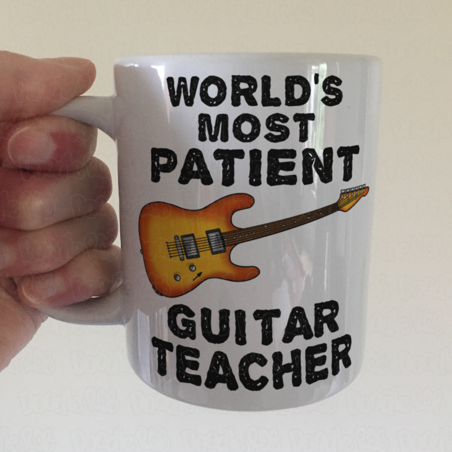 Funny Guitar Teacher Mug - World's Most Patient Guitar Teacher - Gift For Electric Guitarist