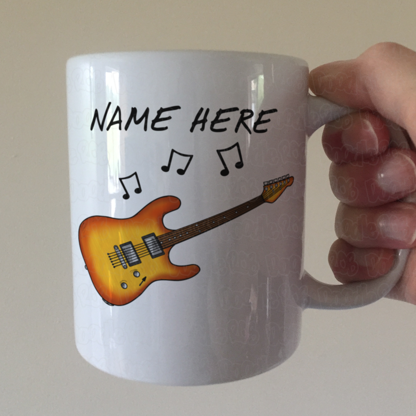 Electric Guitar Personalised Mug - Custom Gift For Guitarist - Guitar Teacher Mug