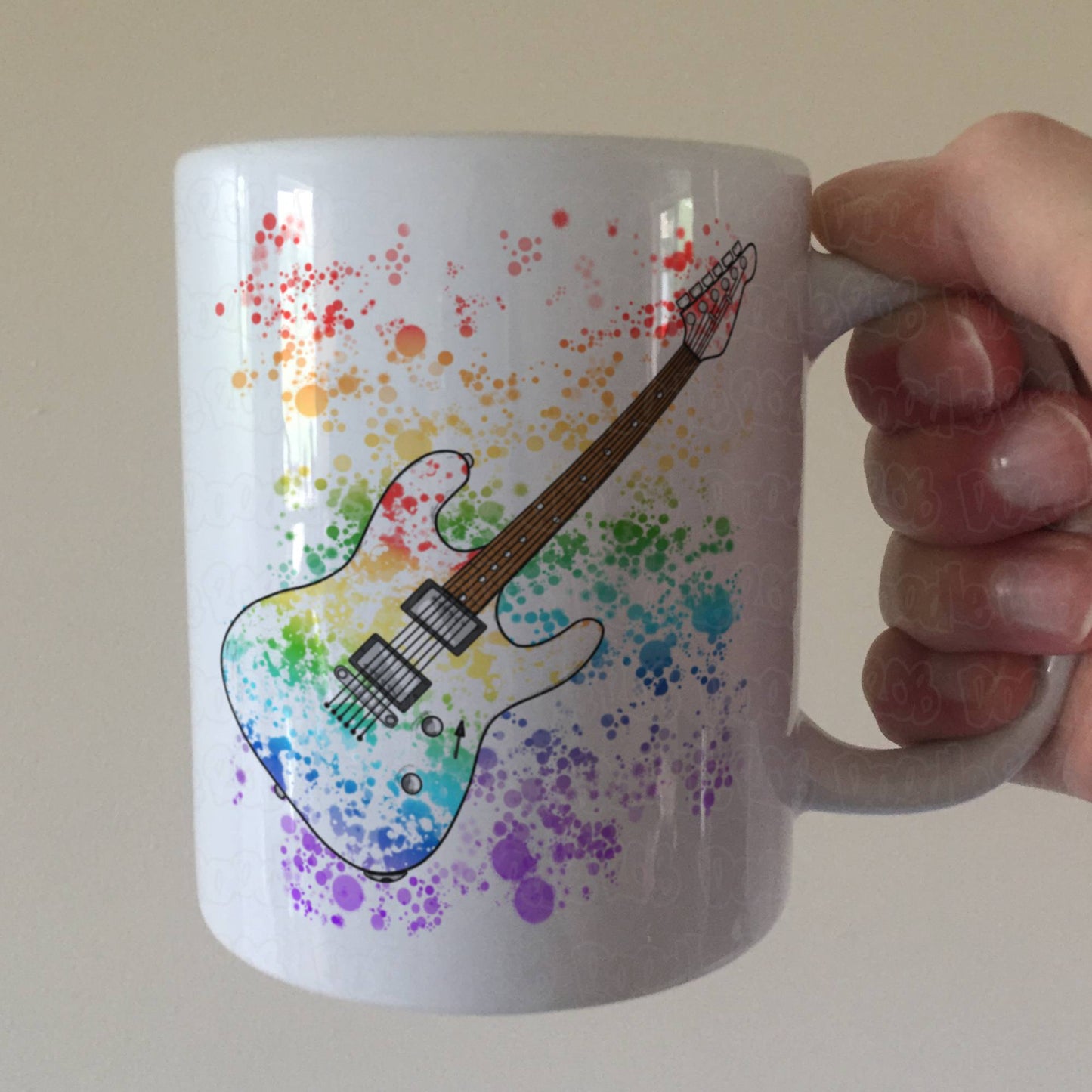 Electric Guitar Rainbow Mug - Guitarist Gift - Guitar Teacher Mug - Gift For Musician