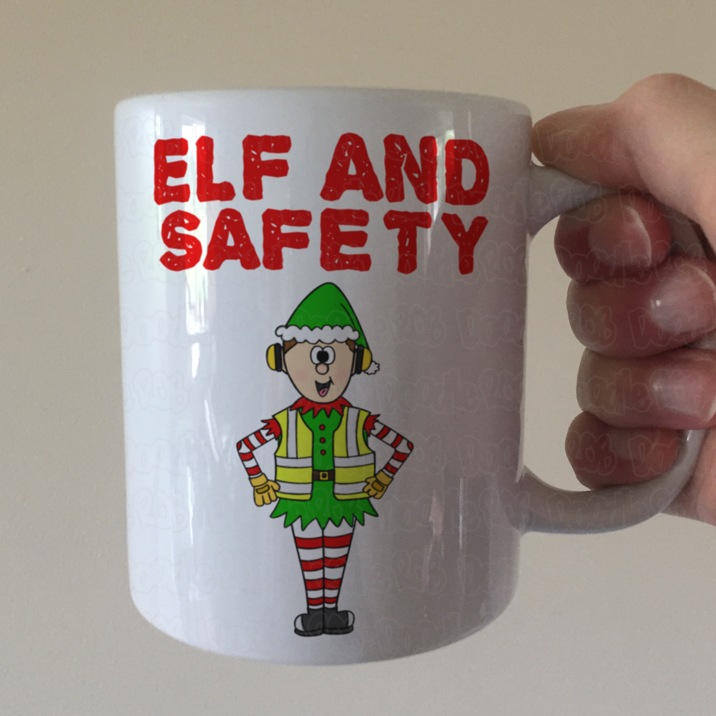 Elf And Safety Christmas Mug - Work Xmas Gift - Construction Worker Xmas Mug