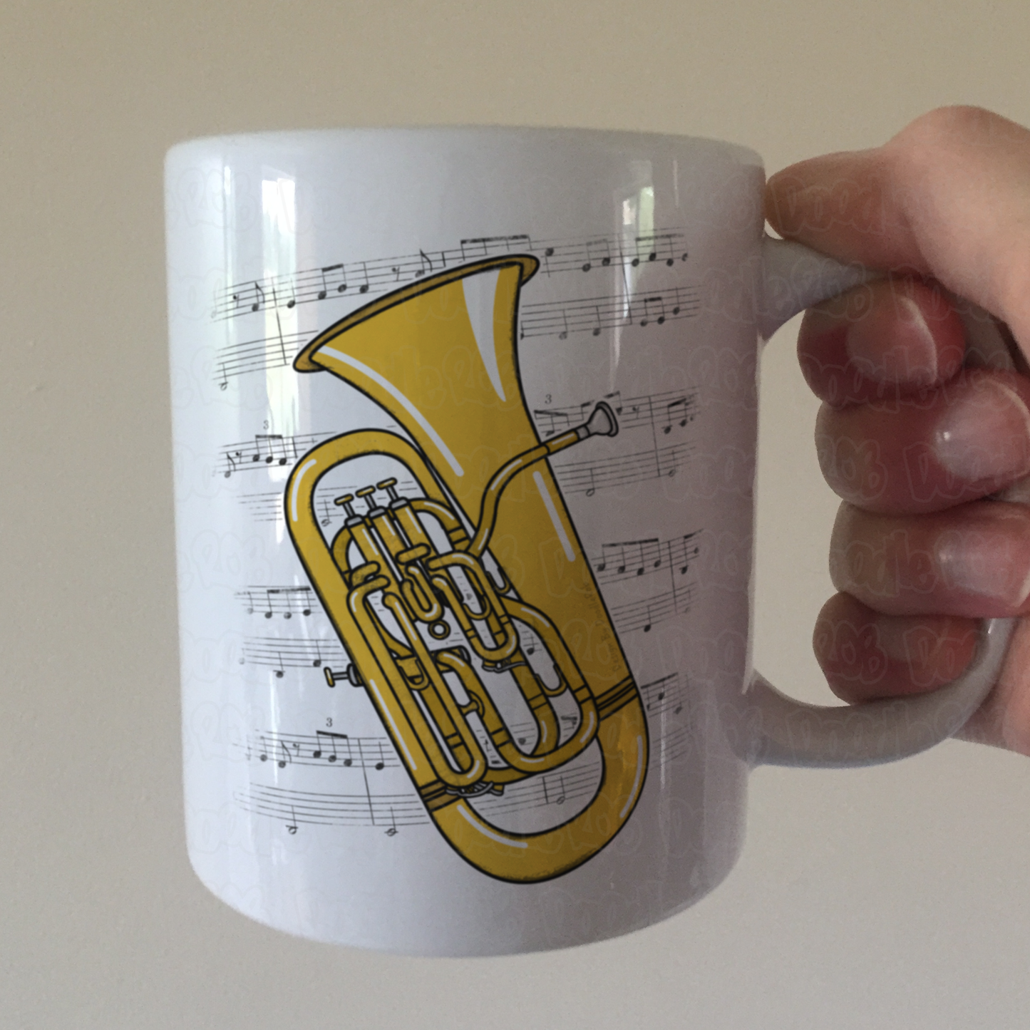 Euphonium Music Notation Mug (Colour) - Gift For Euphoniumist - Brass Musician Gift