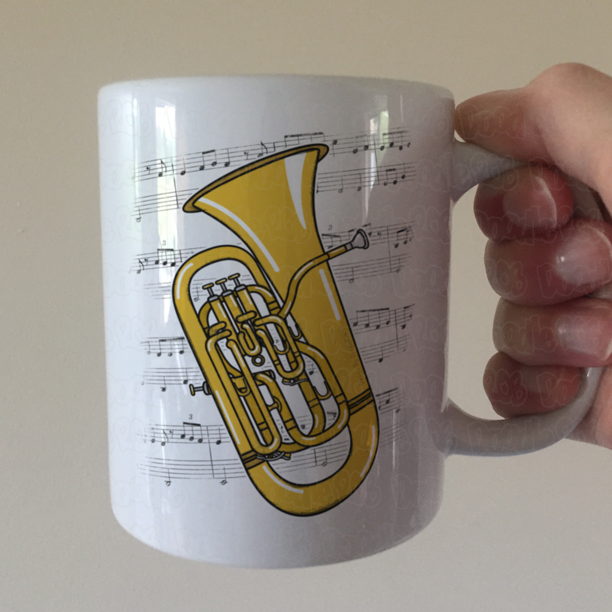 Euphonium Music Notation Mug (Colour) - Gift For Euphoniumist - Brass Musician Gift