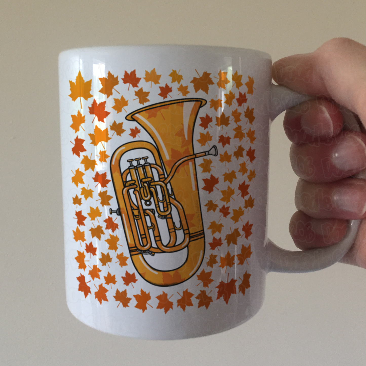 Autumn Euphonium Mug (Leaves) - Gift For Euphoniumist - Brass Musician Gift For Fall or Thanksgiving