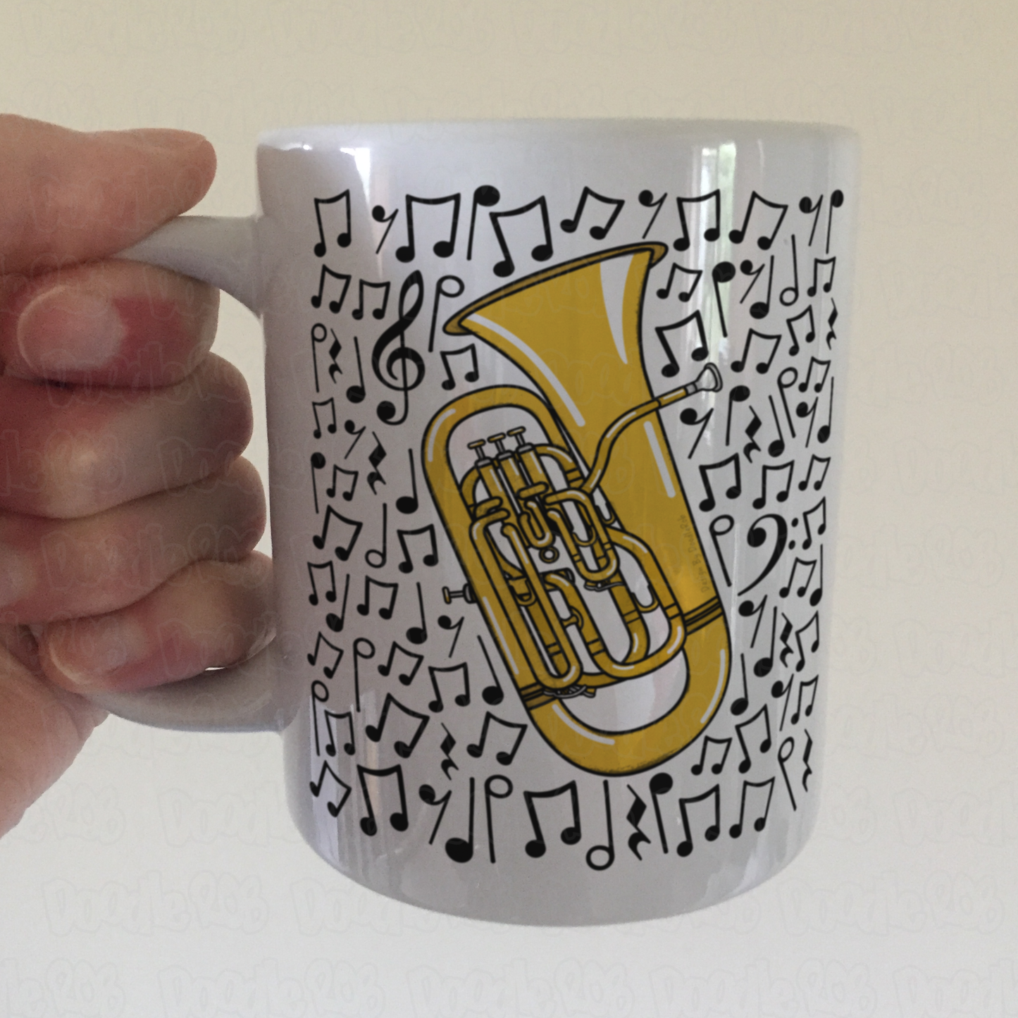 Euphonium Musical Notes Mug - Gift For Euphoniumist - Brass Musician Gift