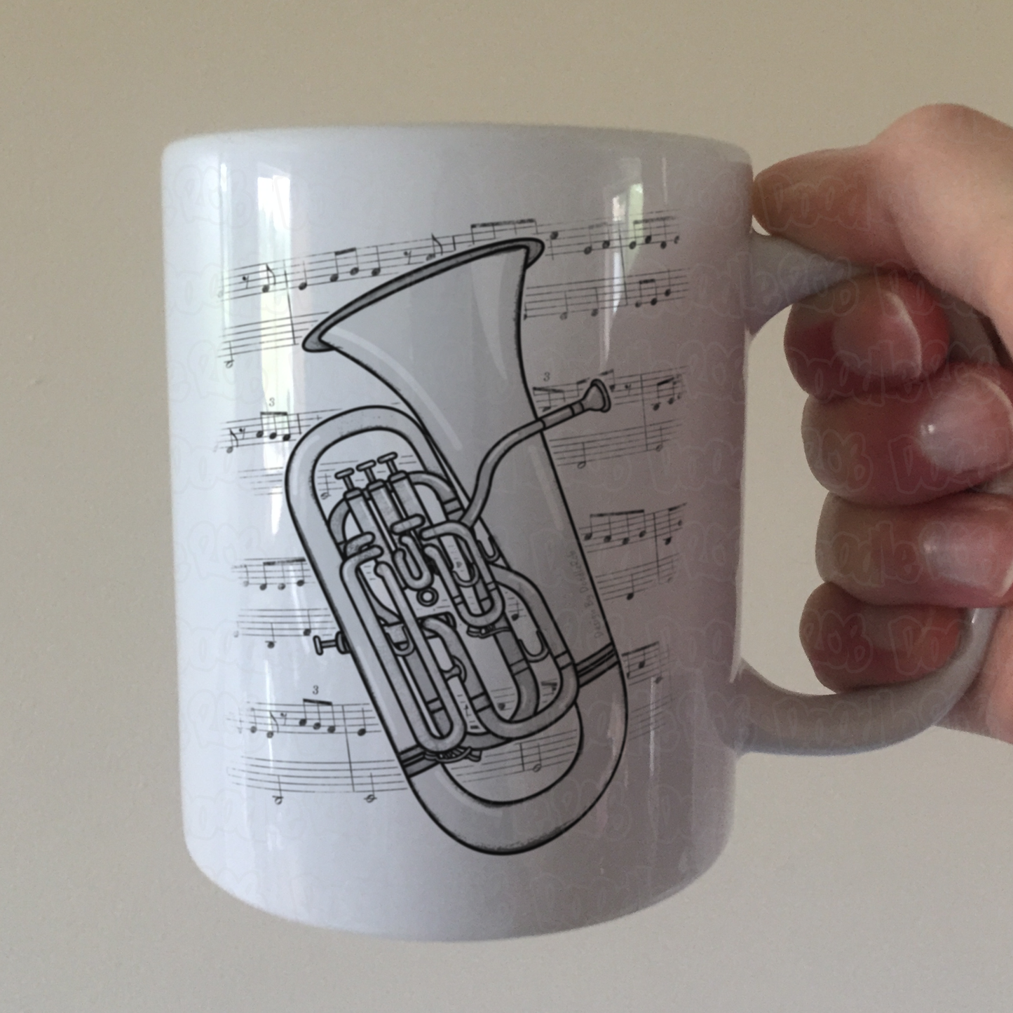 Euphonium Music Notation Mug - Gift For Euphoniumist - Brass Musician Gift