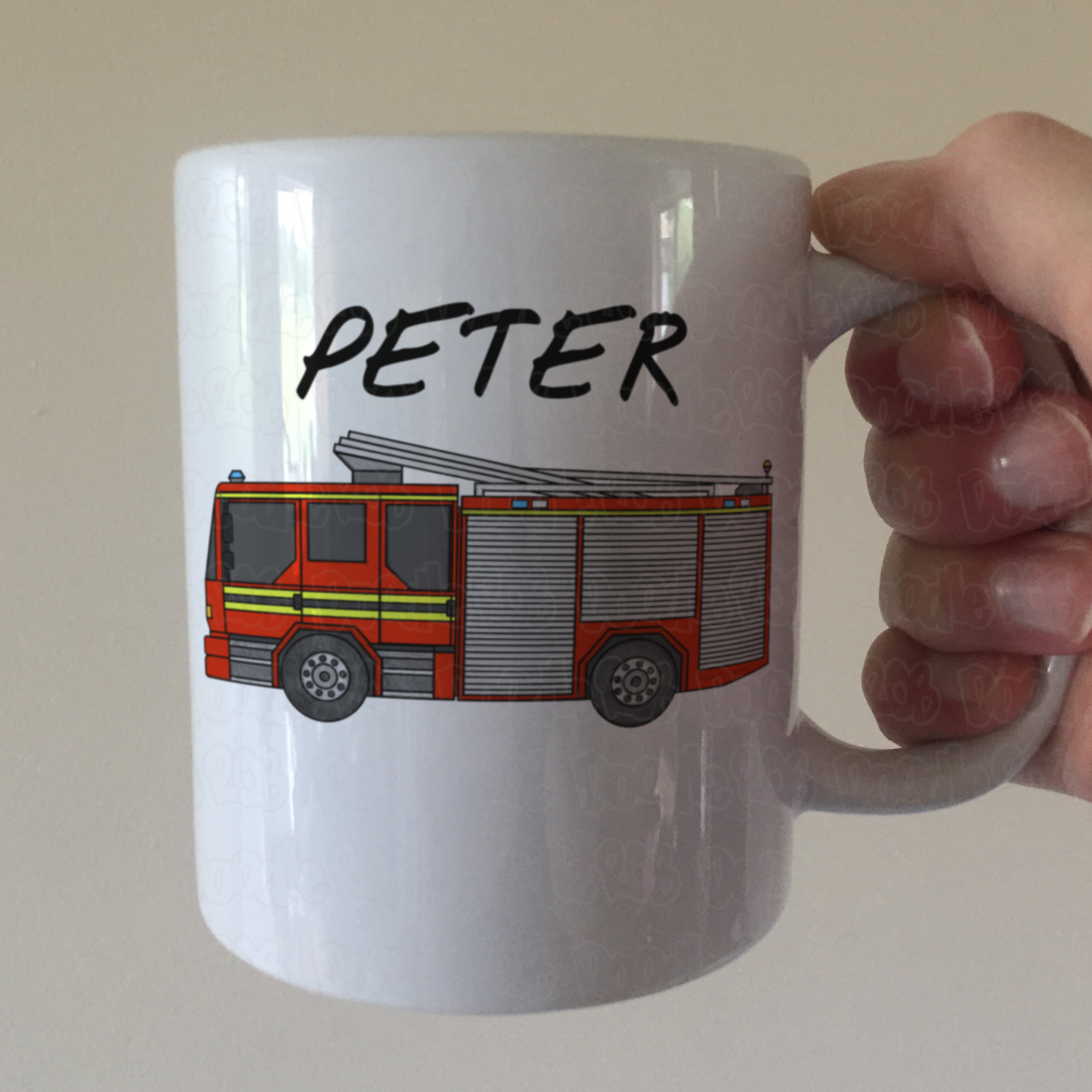 Fire Engine Personalised Mug - Fire Truck Custom Mug - Gift For Firefighter