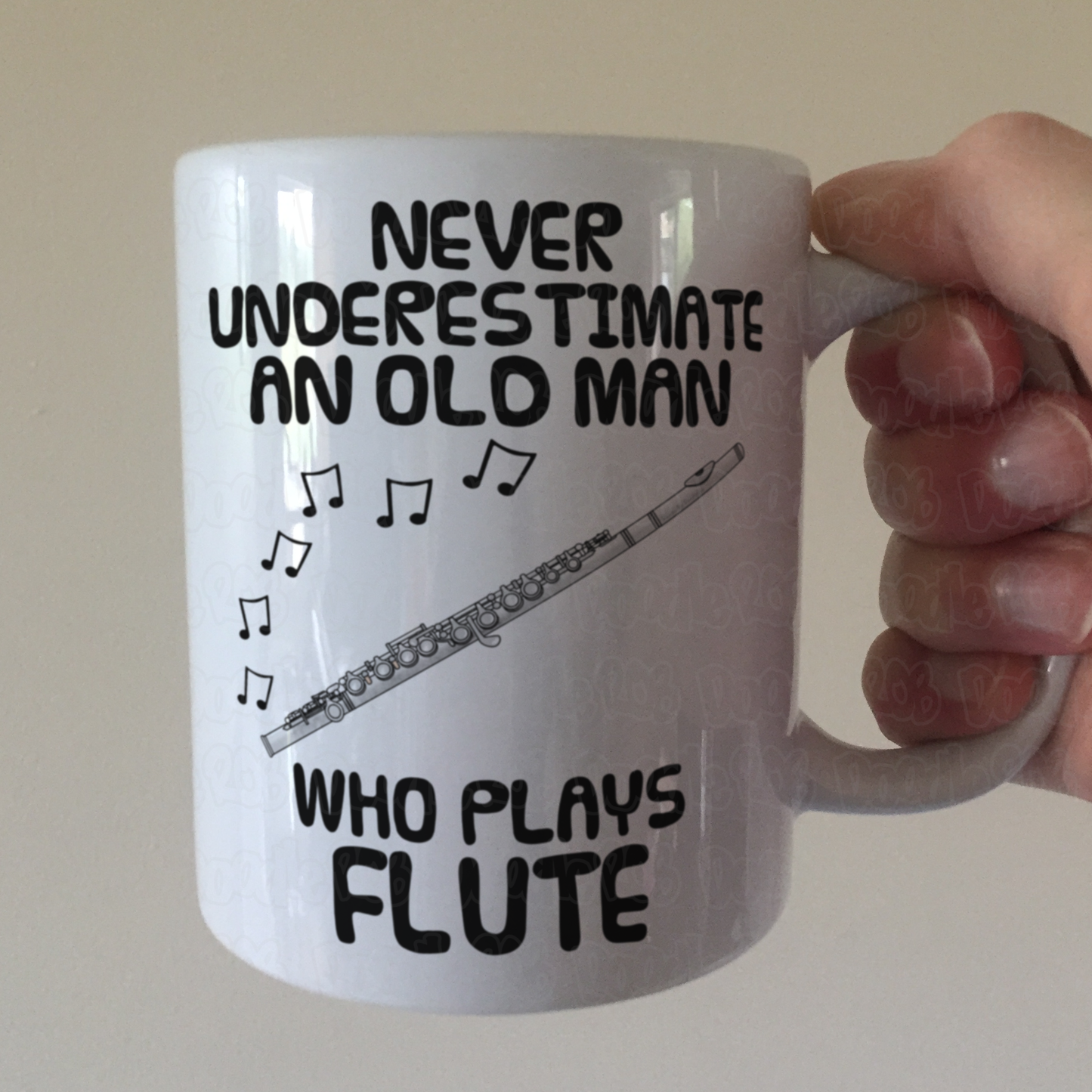 Funny Flute Mug - Never Underestimate An Old Man Who Plays Flute - Flautist Woodwind Musician Gift For Him