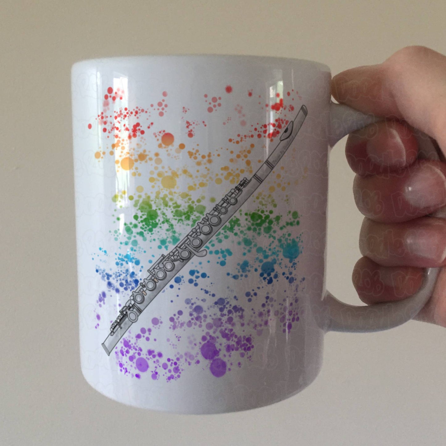 Flute Rainbow Mug - Gift For Flautist - Flute Teacher Mug - Woodwind Musician Gift