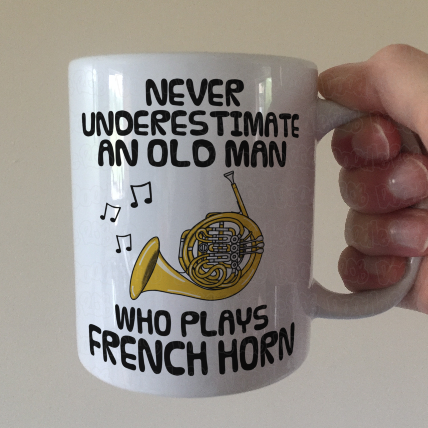 Funny French Horn Mug - Never Underestimate An Old Man Who Plays French Horn - Brass Musician Gift For Him