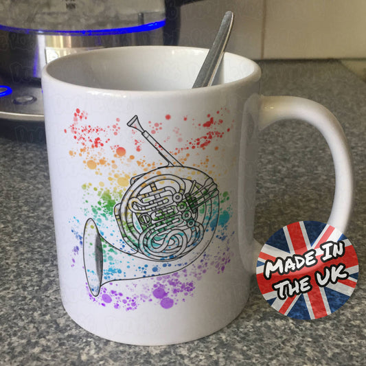 French Horn Rainbow Mug - Horn Player Gift - Brass Teacher Mug - Brass Musician Gift