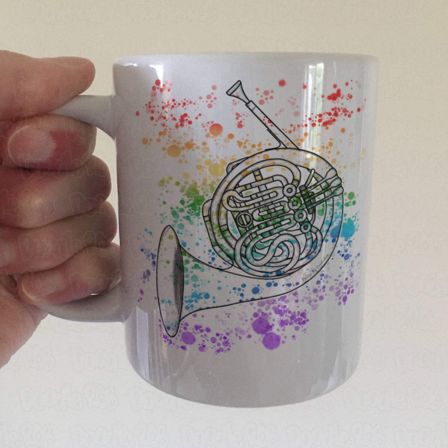 French Horn Rainbow Mug - Horn Player Gift - Brass Teacher Mug - Brass Musician Gift