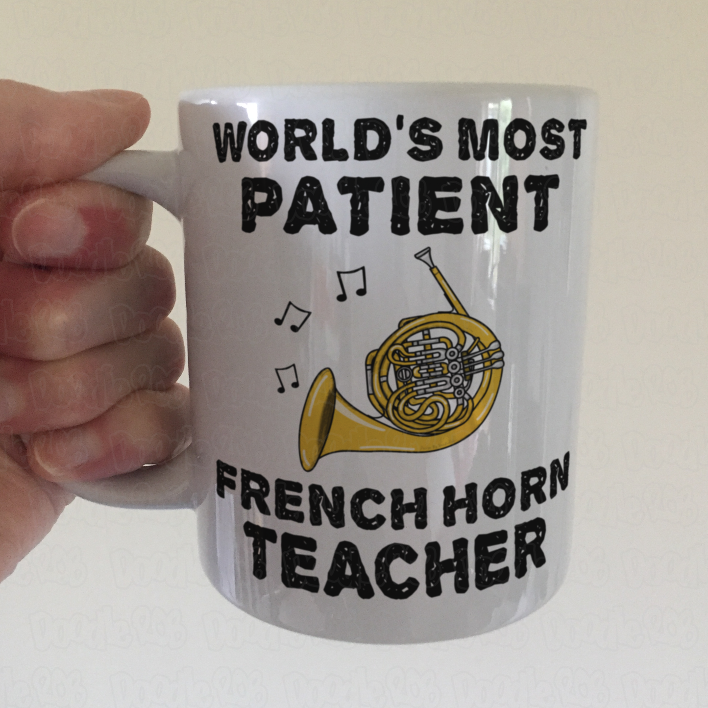 Funny French Horn Teacher Mug - World's Most Patient Horn Teacher - Brass Teacher Gift