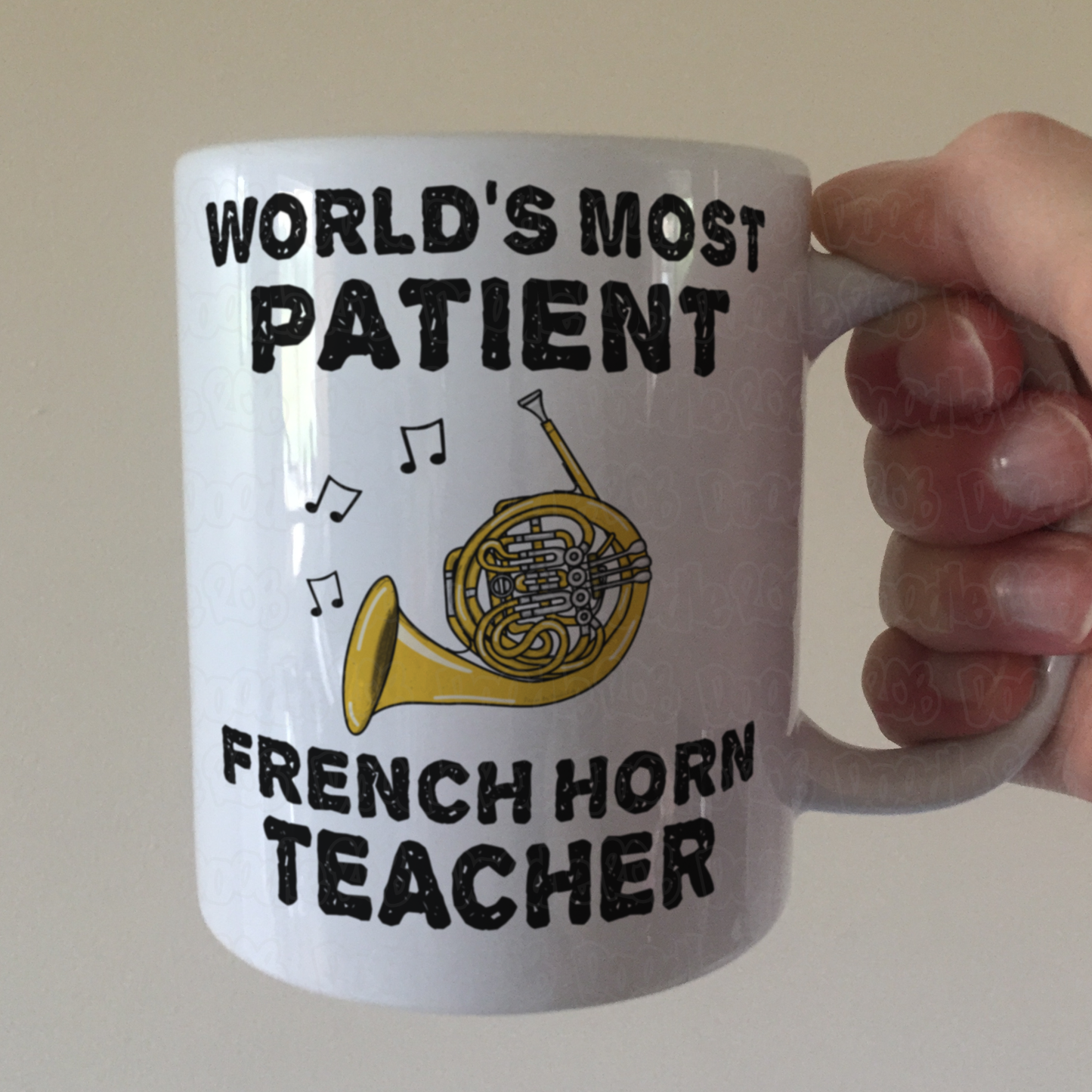 Funny French Horn Teacher Mug - World's Most Patient Horn Teacher - Brass Teacher Gift