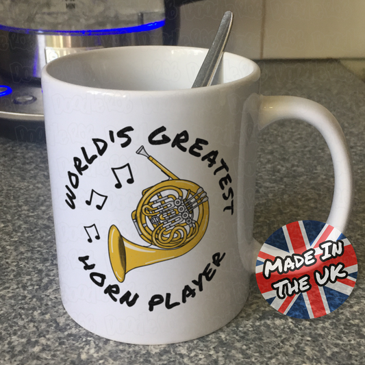 French Horn Mug - World's Greatest Horn Player - Brass Musician Gift