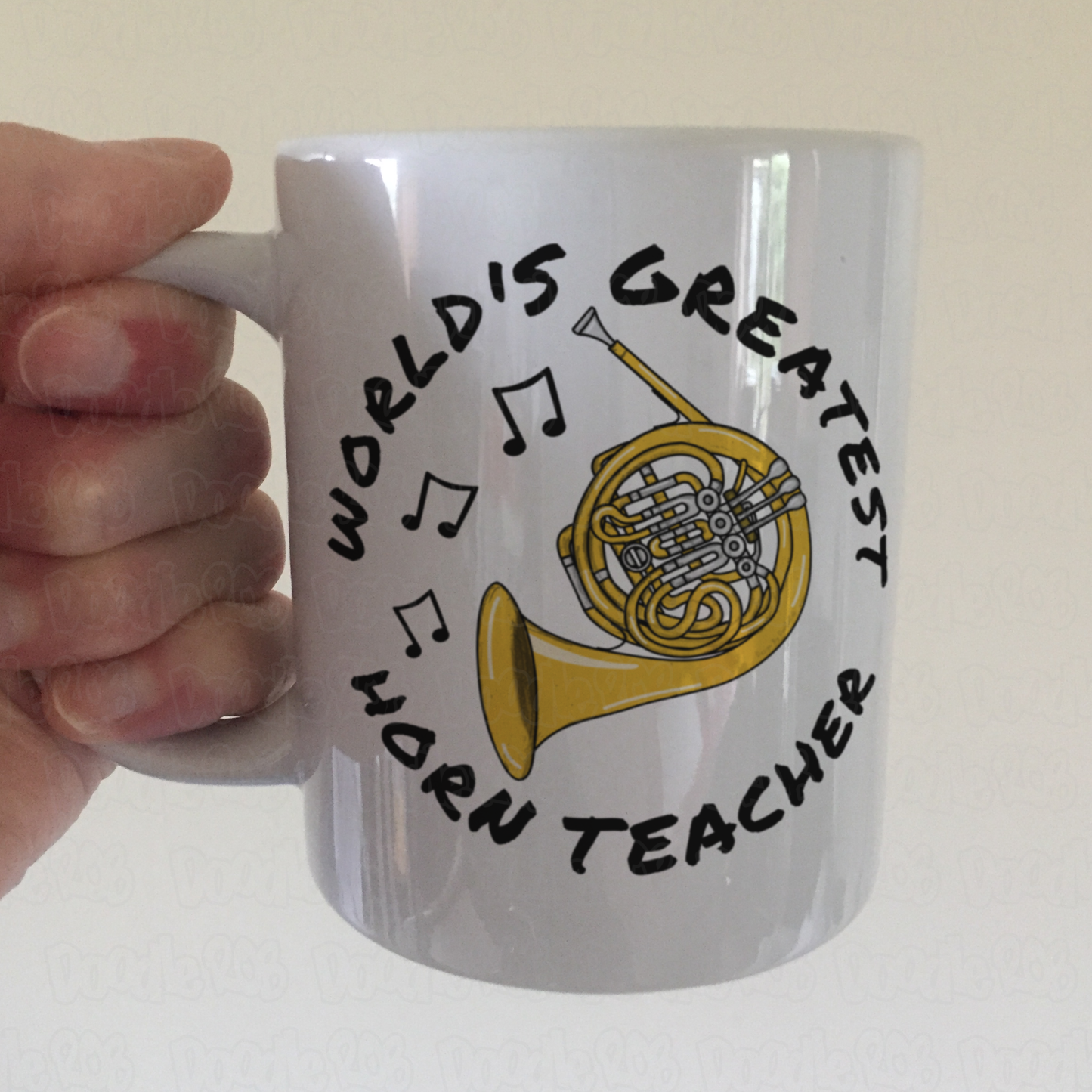 French Horn Teacher Mug - World's Greatest Horn Teacher - Brass Teacher Gift