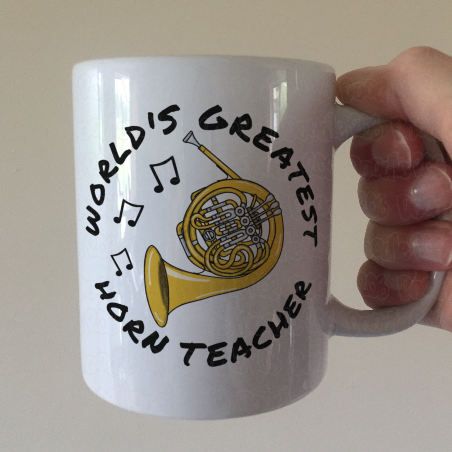 French Horn Teacher Mug - World's Greatest Horn Teacher - Brass Teacher Gift