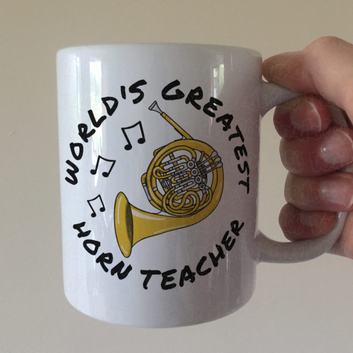 French Horn Teacher Mug - World's Greatest Horn Teacher - Brass Teacher Gift