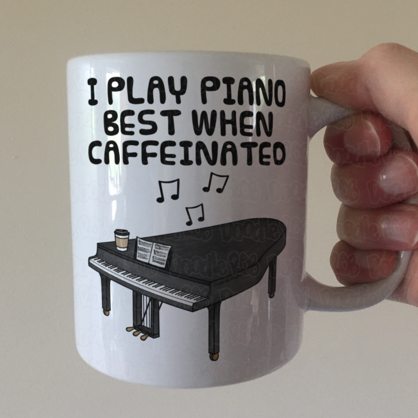 Piano Coffee Mug - I Play Piano Best When Caffeinated - Pianist Musician Gift