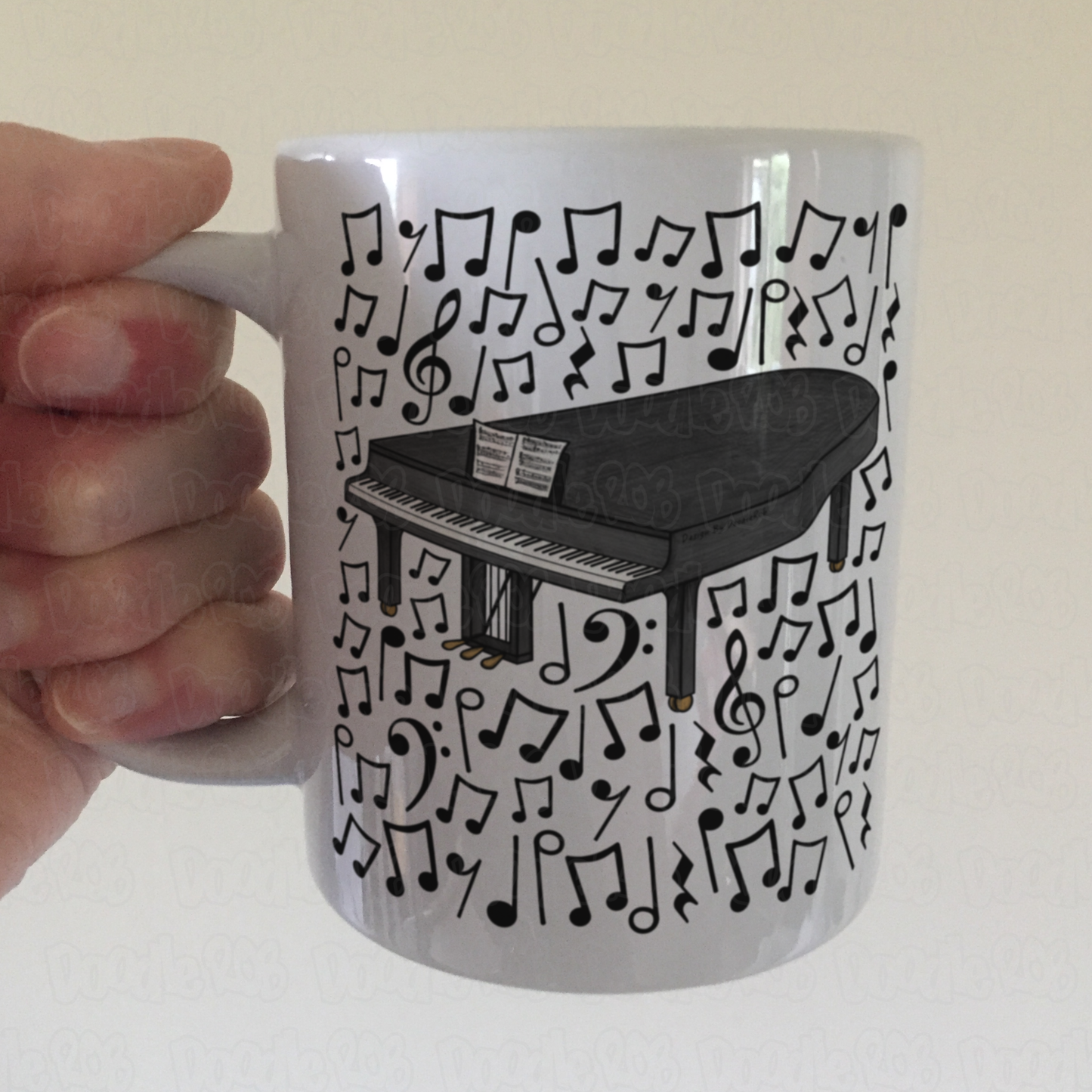 Grand Piano Musical Notes Mug - Gift For Pianist - Piano Teacher Musician Gift