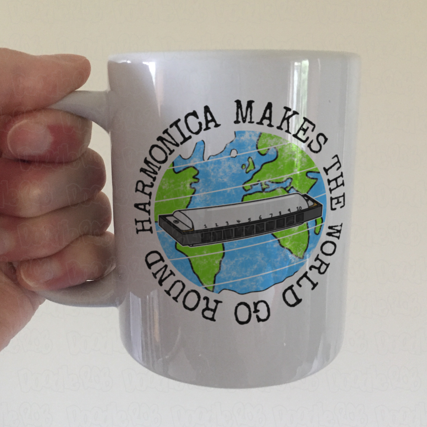 Harmonica Mug - Harmonica Makes The World Go Round - Blues Musician Gift