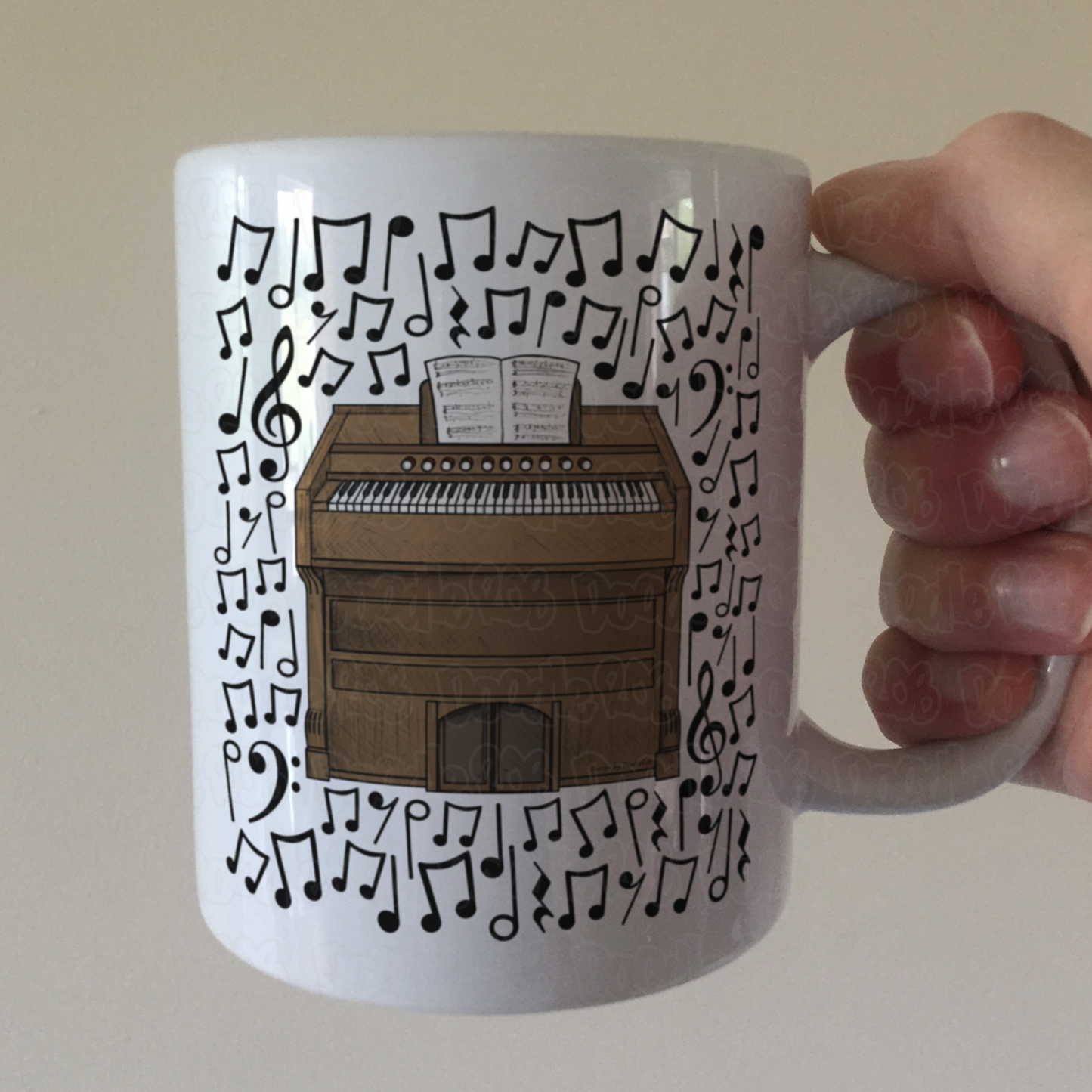 Harmonium Musical Notes Mug - Gift For Organist - Church Organ Mug - Church Musician Gift