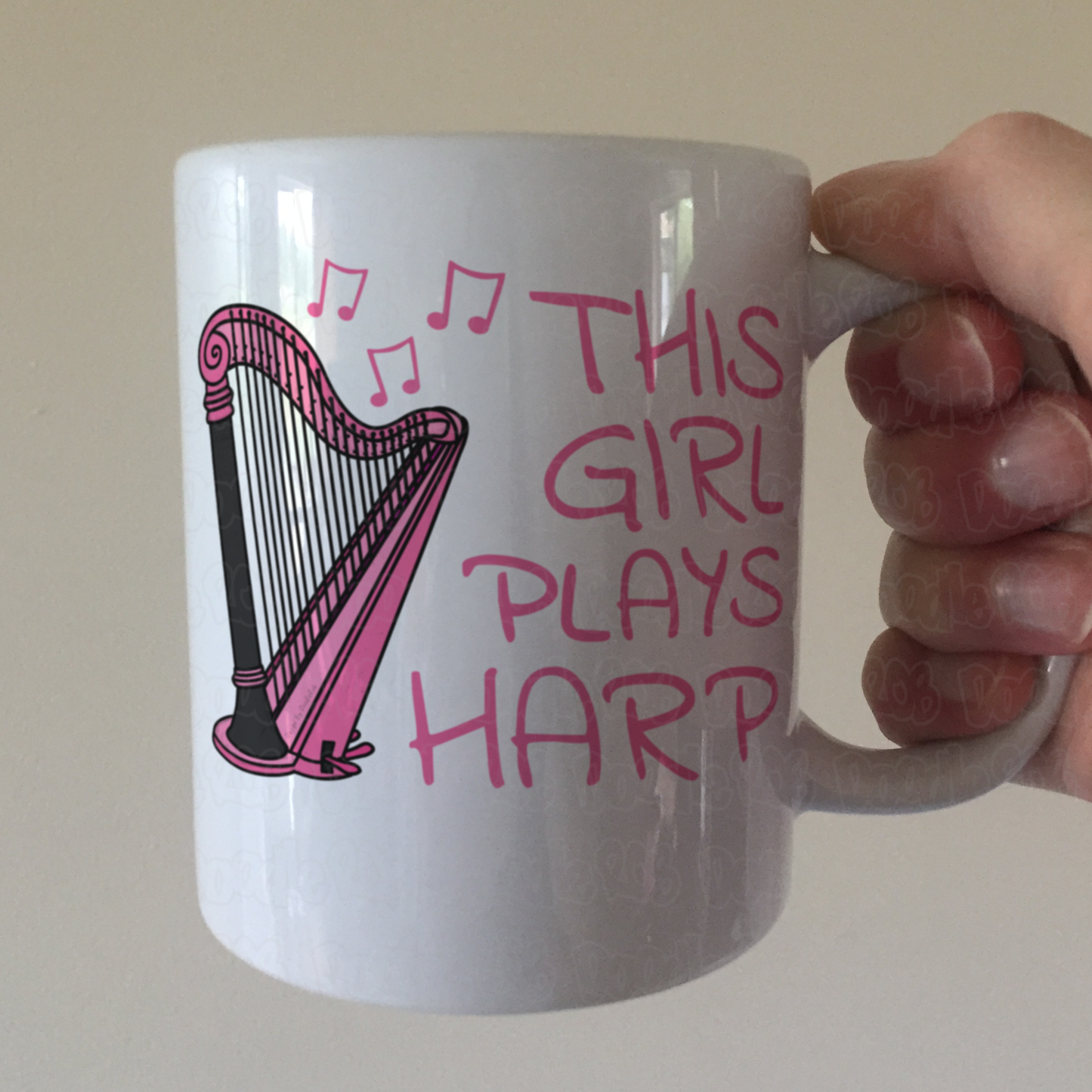 Girl's Harp Mug - This Girl Plays Harp - Female Harpist Gift - Harp Student Gift